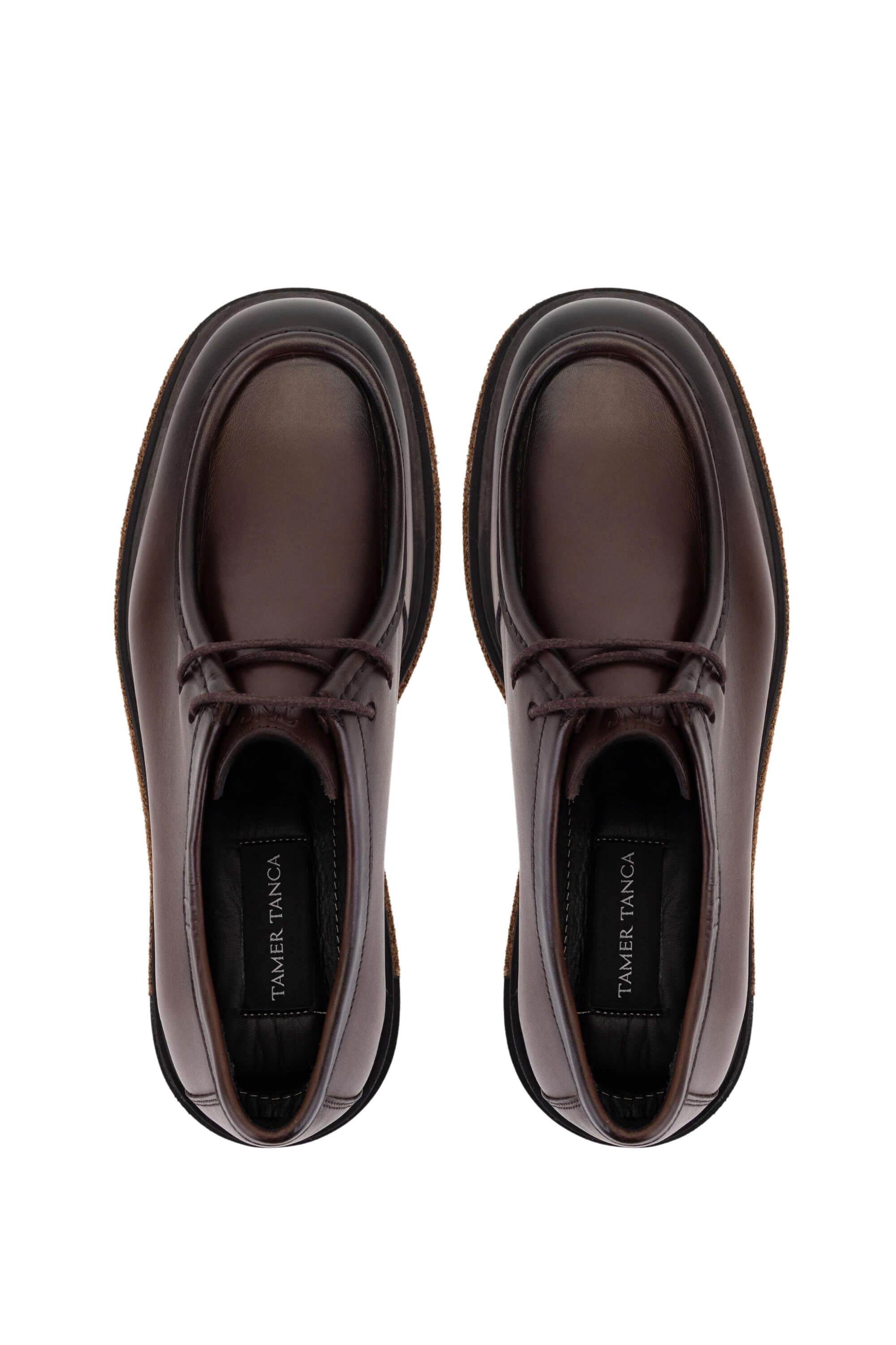 Tamer Tanca Erkek Hakiki Deri Kahverengi Casual Ayakkabı