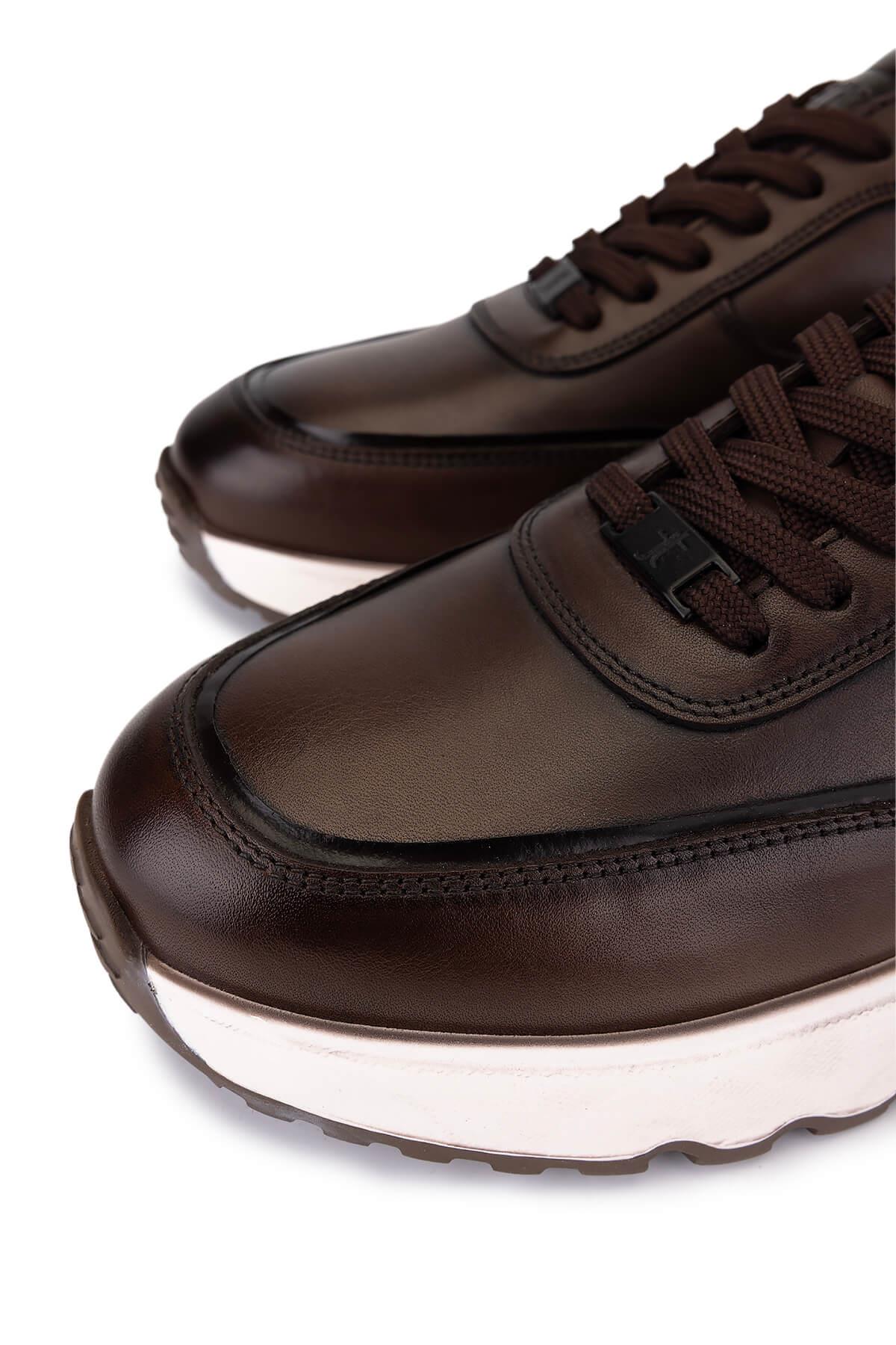 Tamer Tanca Erkek Hakiki Deri Kahverengi Sneakers & Spor Ayakkabı