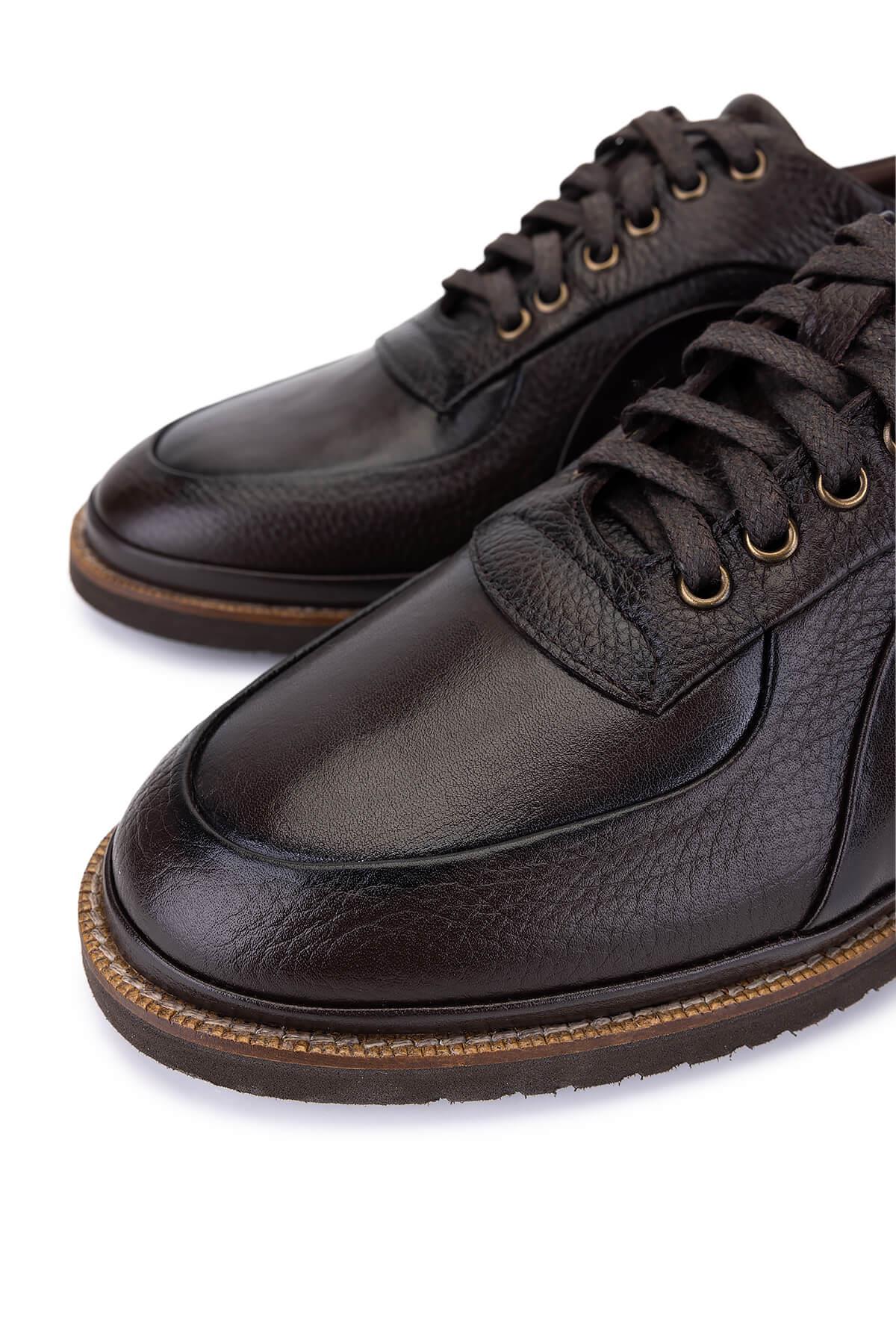 Tamer Tanca Erkek Hakiki Deri Kahverengi Casual Ayakkabı