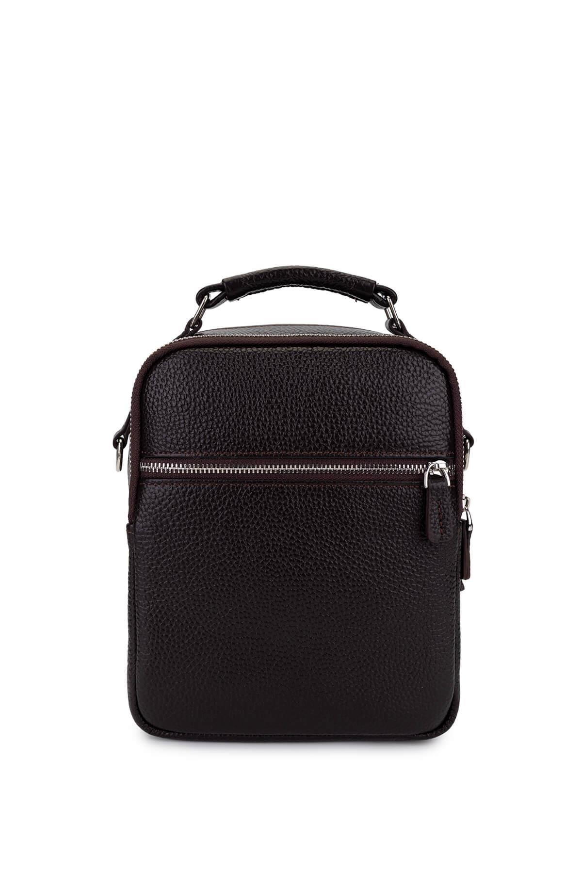 Tamer Tanca Erkek Hakiki Deri Kahverengi El Çantası