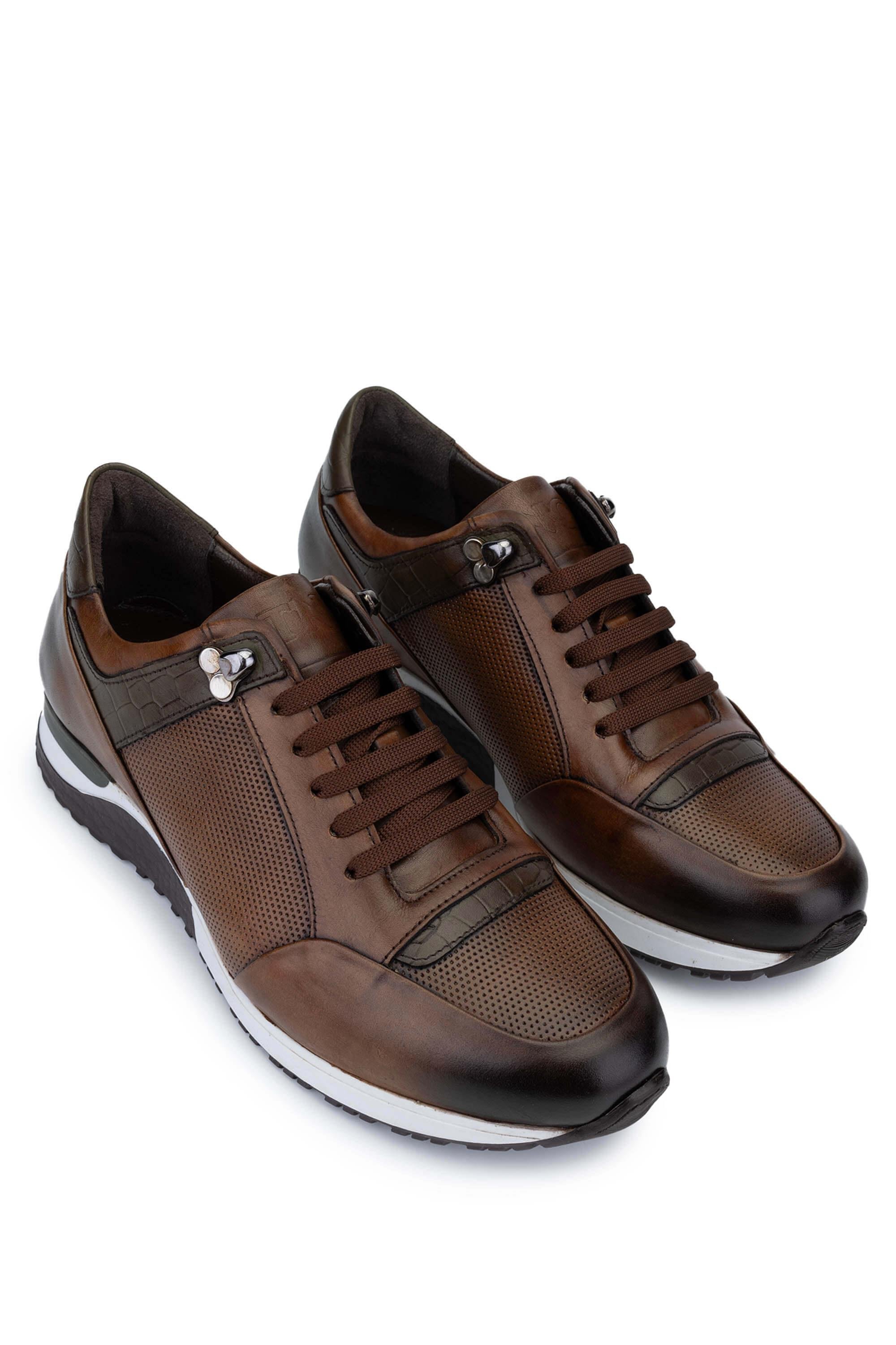 Tamer Tanca Erkek Hakiki Deri Kahverengi Sneakers & Spor Ayakkabı