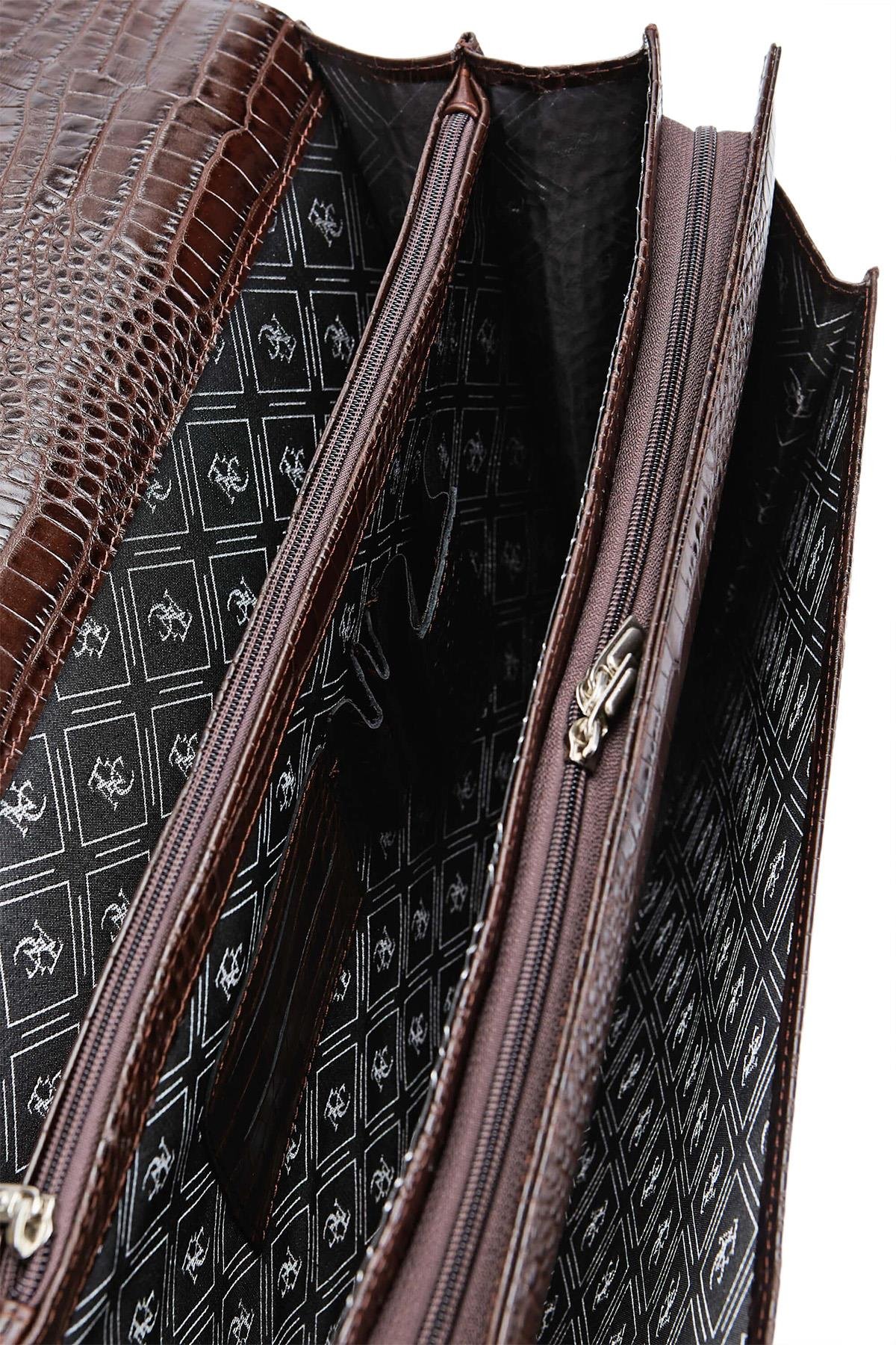 Tamer Tanca Erkek Hakiki Deri Kahverengi Evrak Çantası