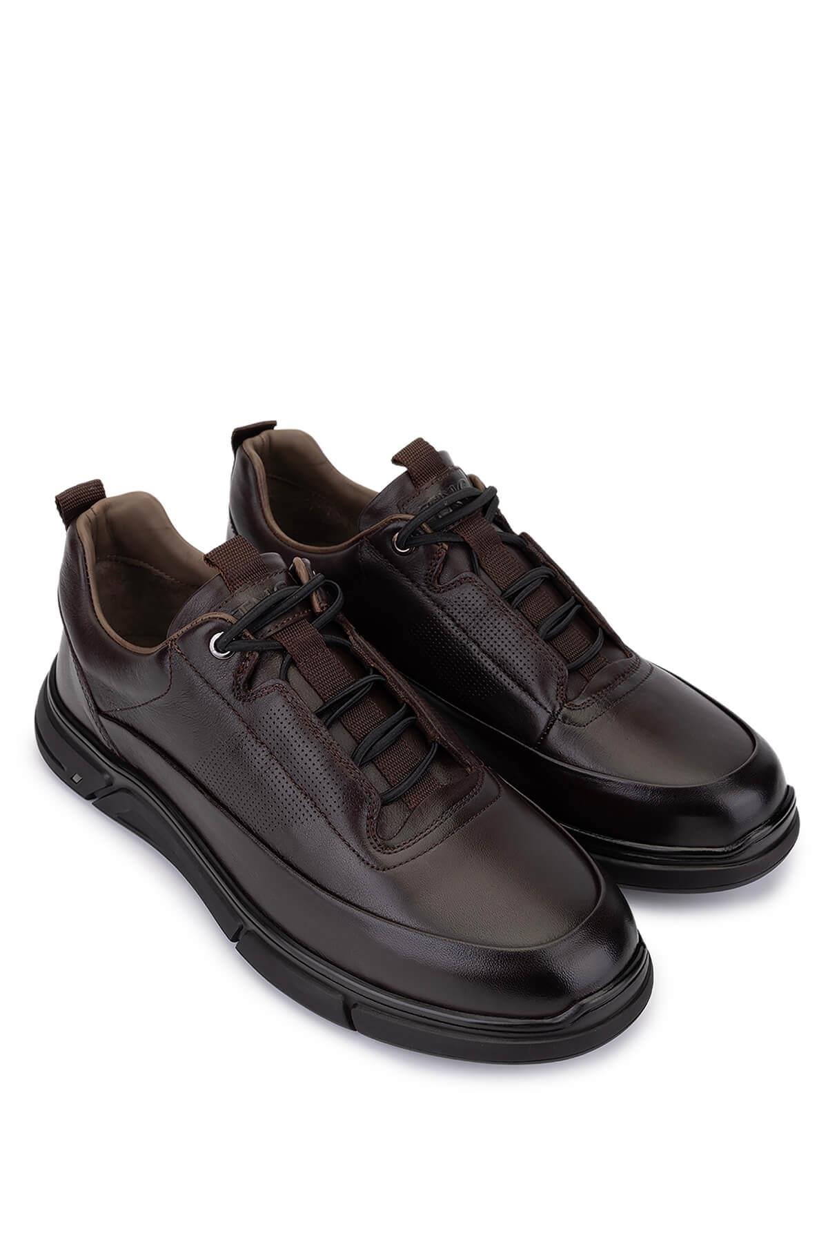 Tamer Tanca Erkek Hakiki Deri Kahverengi Casual Ayakkabı