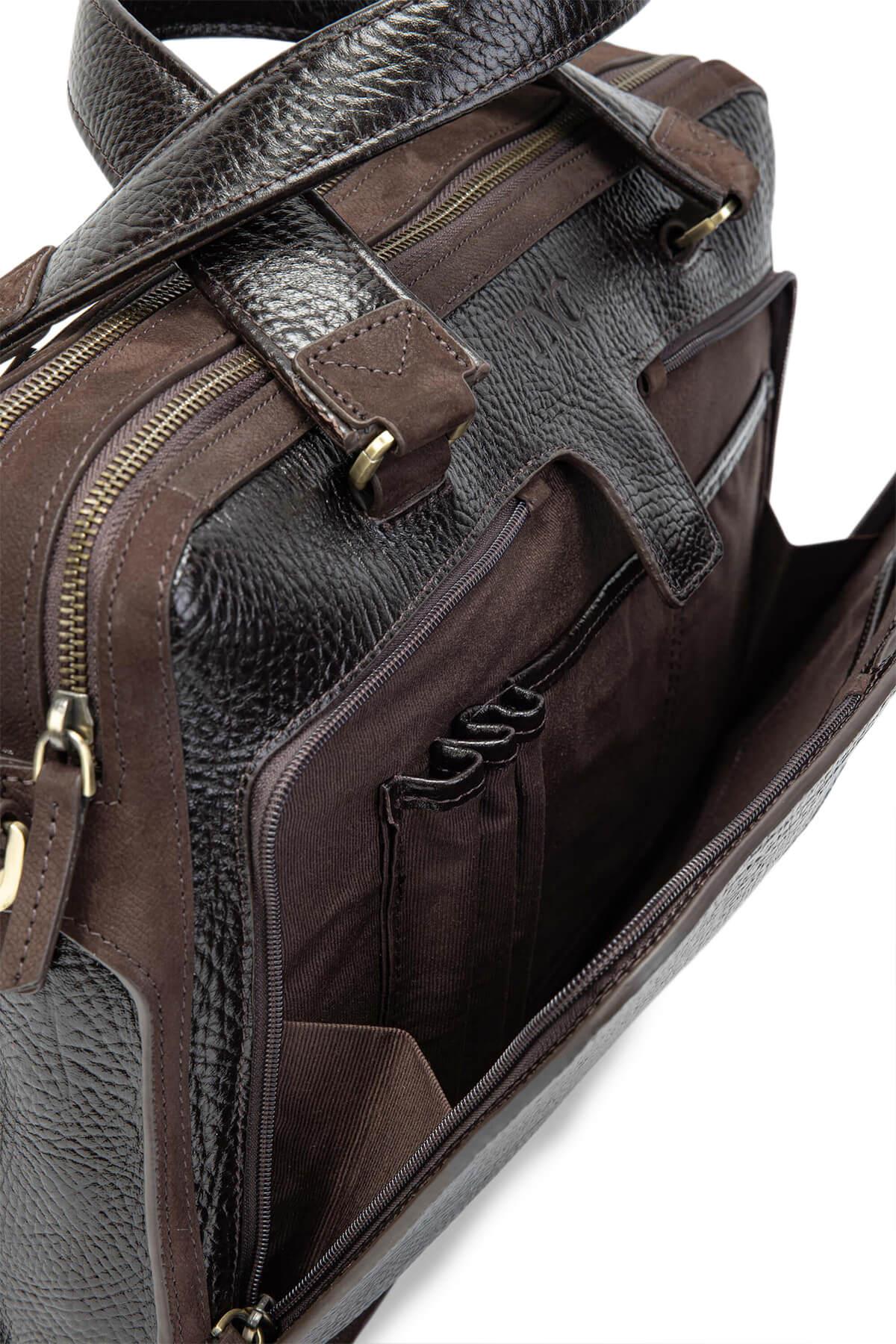 Tamer Tanca Erkek Hakiki Deri Kahverengi Evrak Çantası