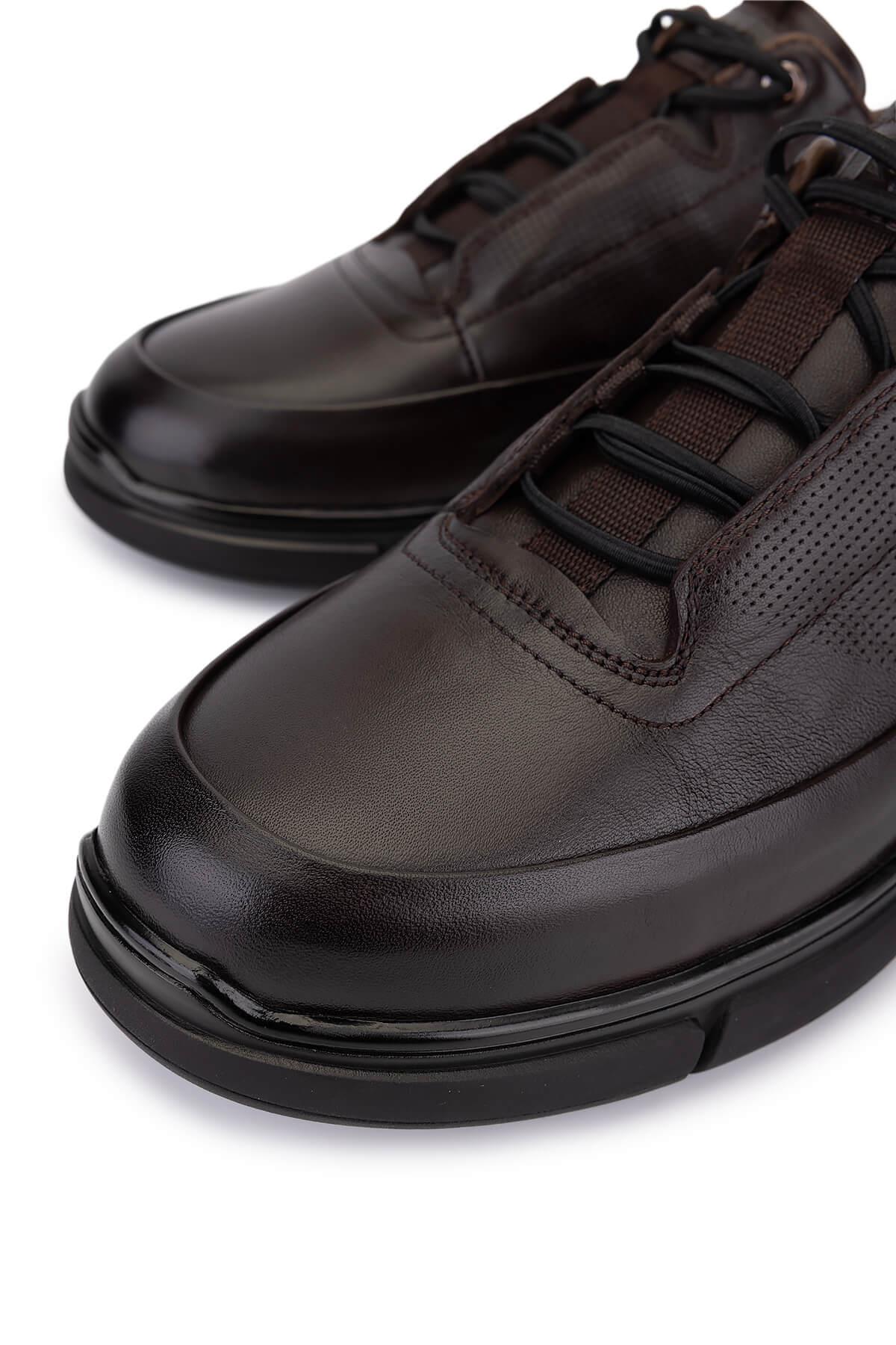 Tamer Tanca Erkek Hakiki Deri Kahverengi Casual Ayakkabı