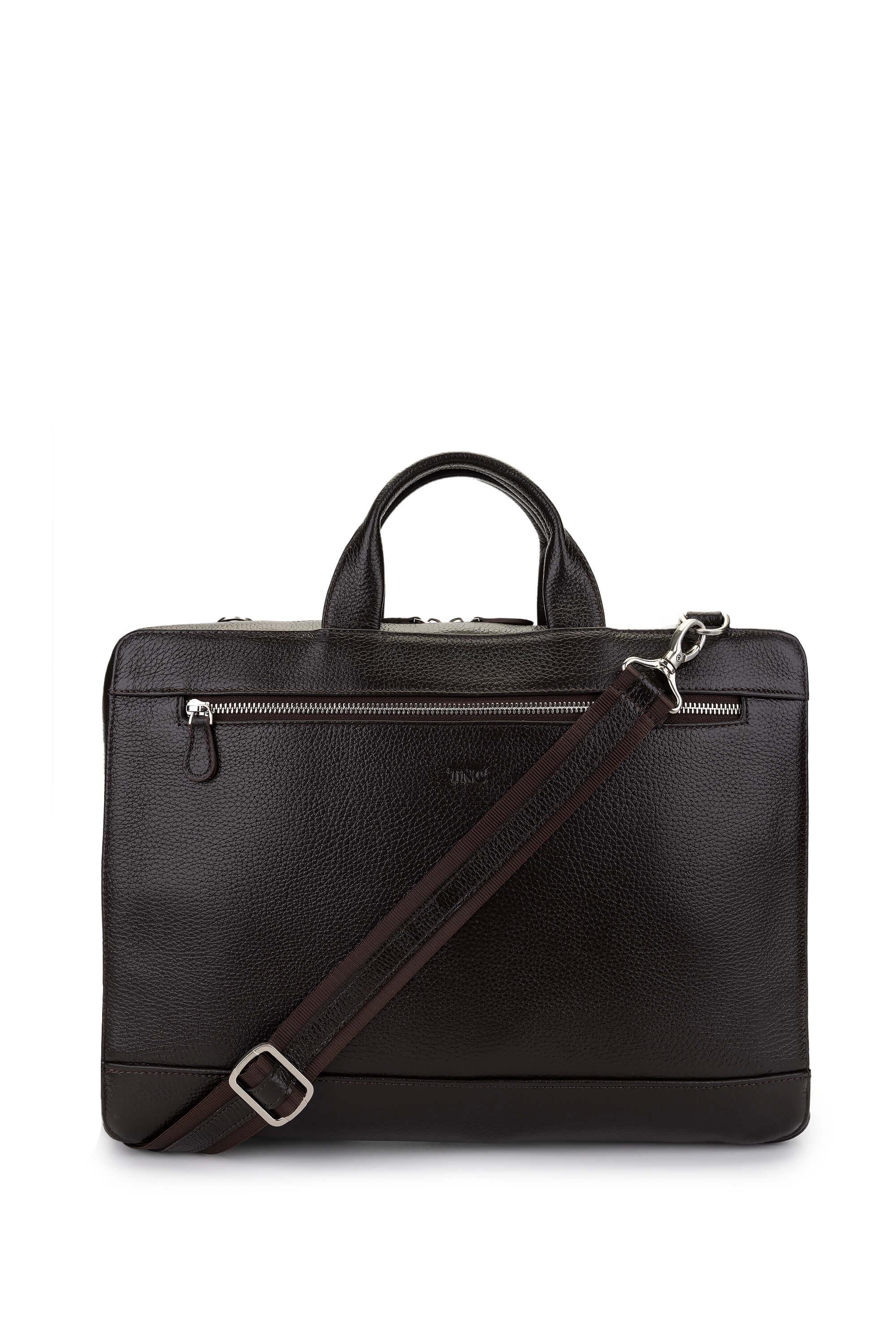 Tamer Tanca Erkek Hakiki Deri Kahverengi Evrak Çantası