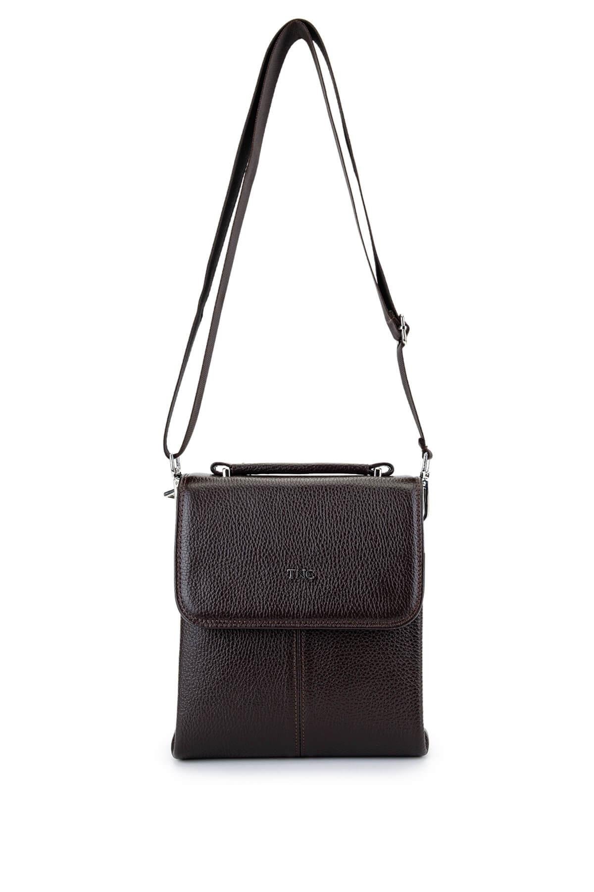 Tamer Tanca Erkek Hakiki Deri Kahverengi Postacı Çanta