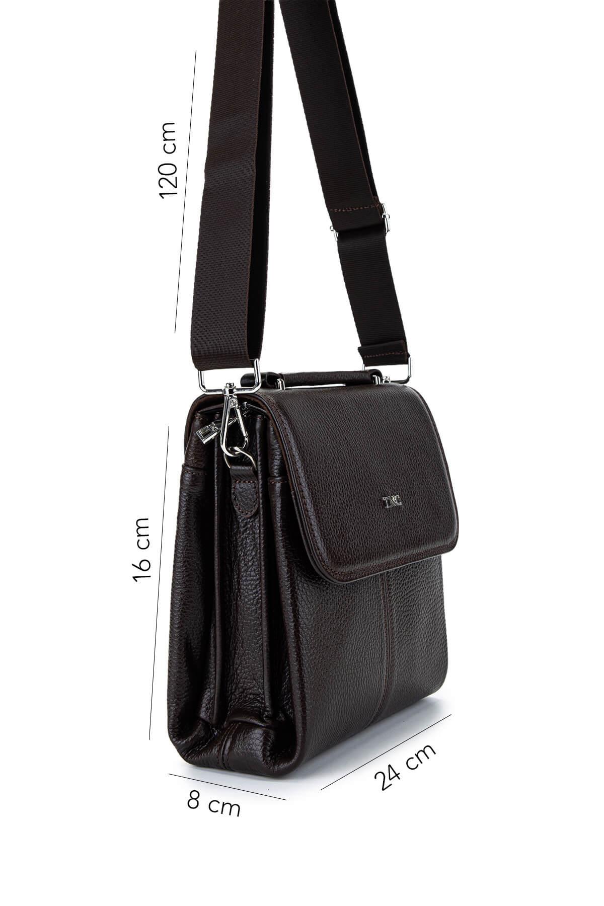 Tamer Tanca Erkek Hakiki Deri Kahverengi Postacı Çanta