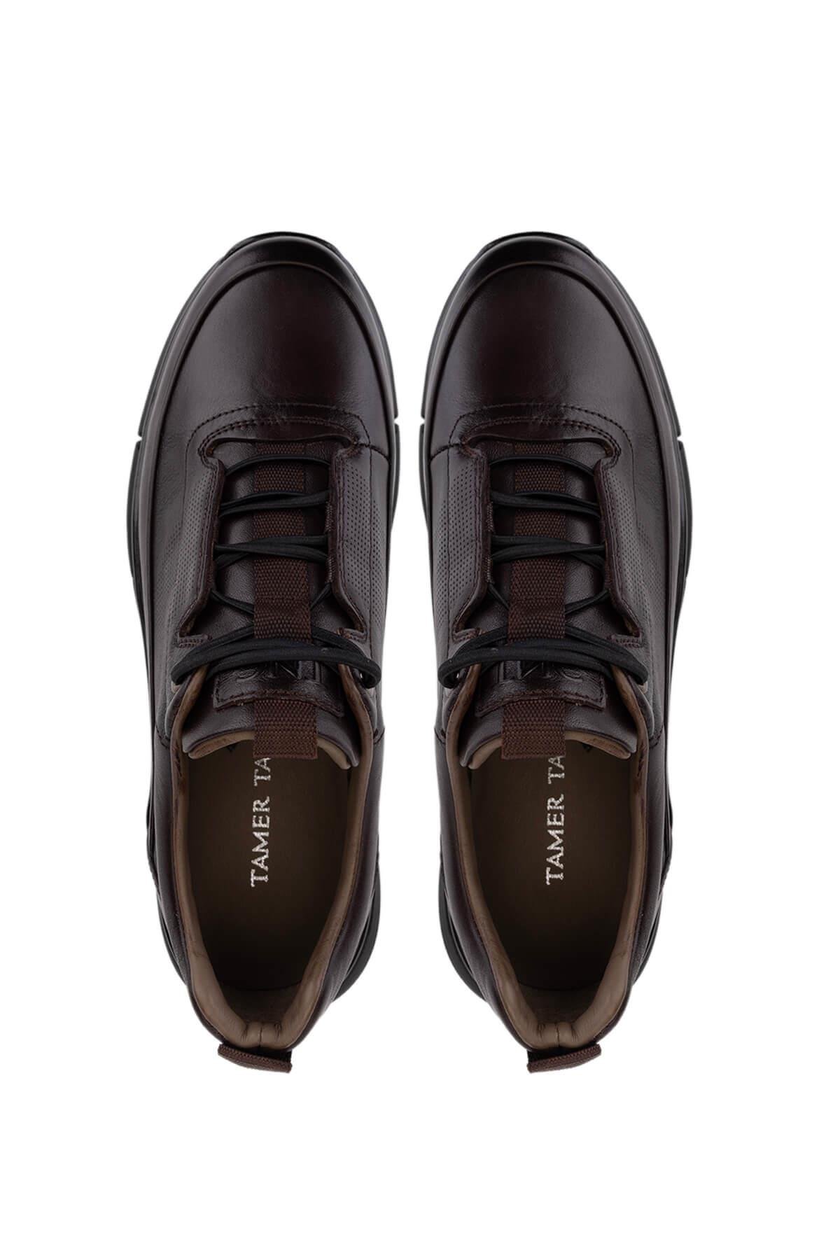 Tamer Tanca Erkek Hakiki Deri Kahverengi Casual Ayakkabı