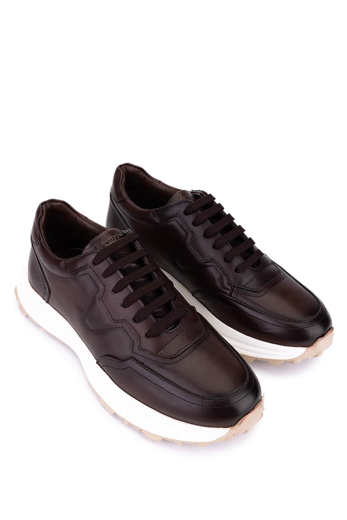 Tamer Tanca Erkek Hakiki Deri Kahverengi Sneakers & Spor Ayakkabı