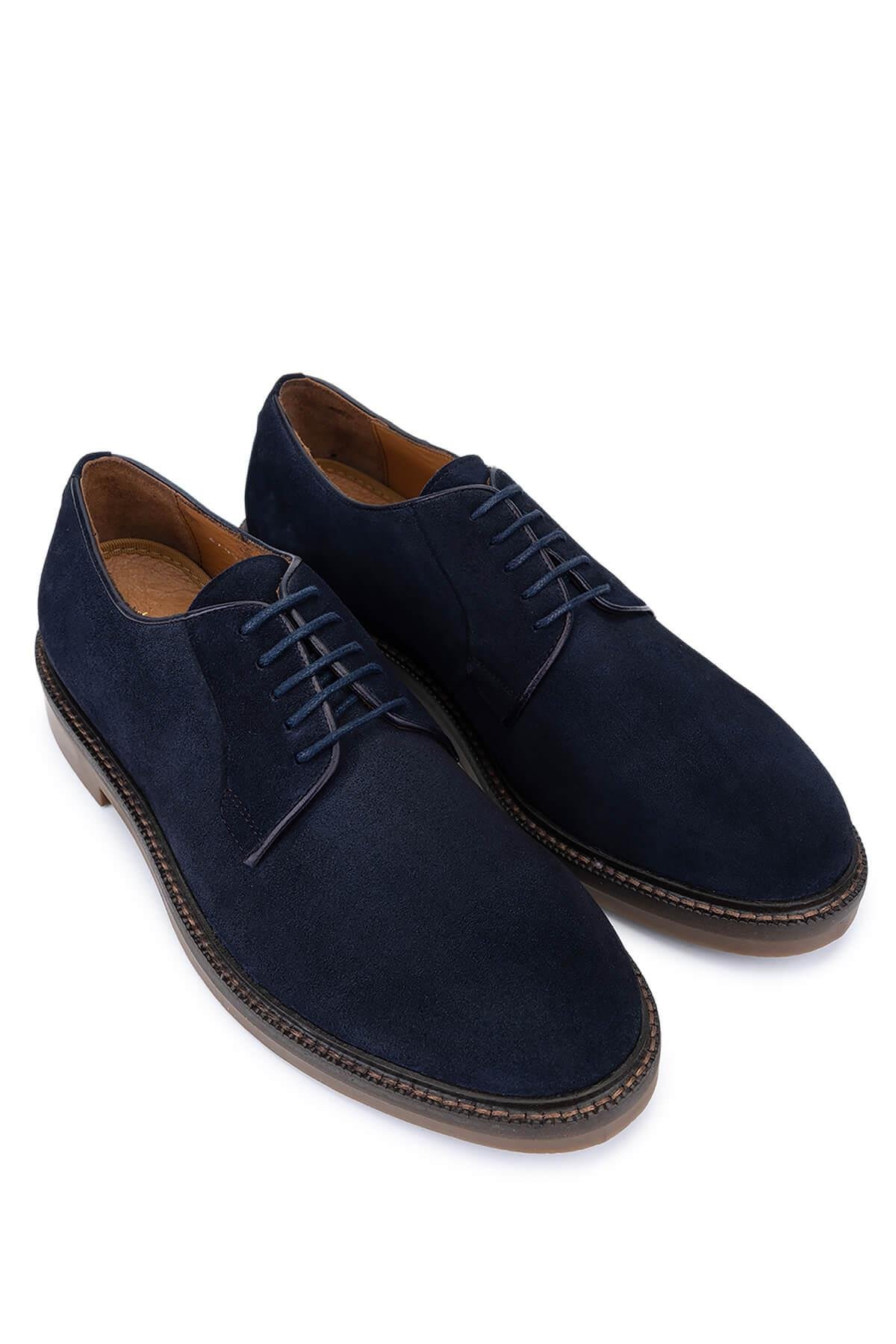 Tamer Tanca Erkek Hakiki Deri Lacivert Süet Casual Ayakkabı