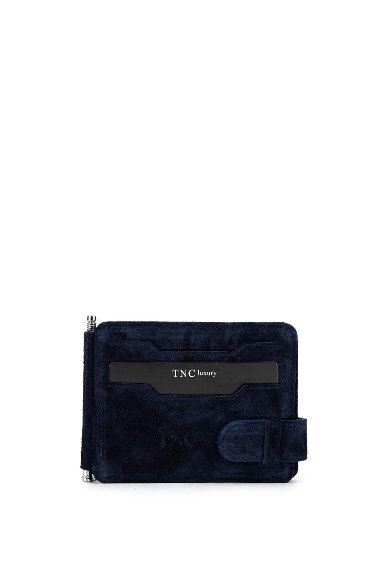 Tamer Tanca Erkek Hakiki Deri Lacivert Nubuk Kartlık