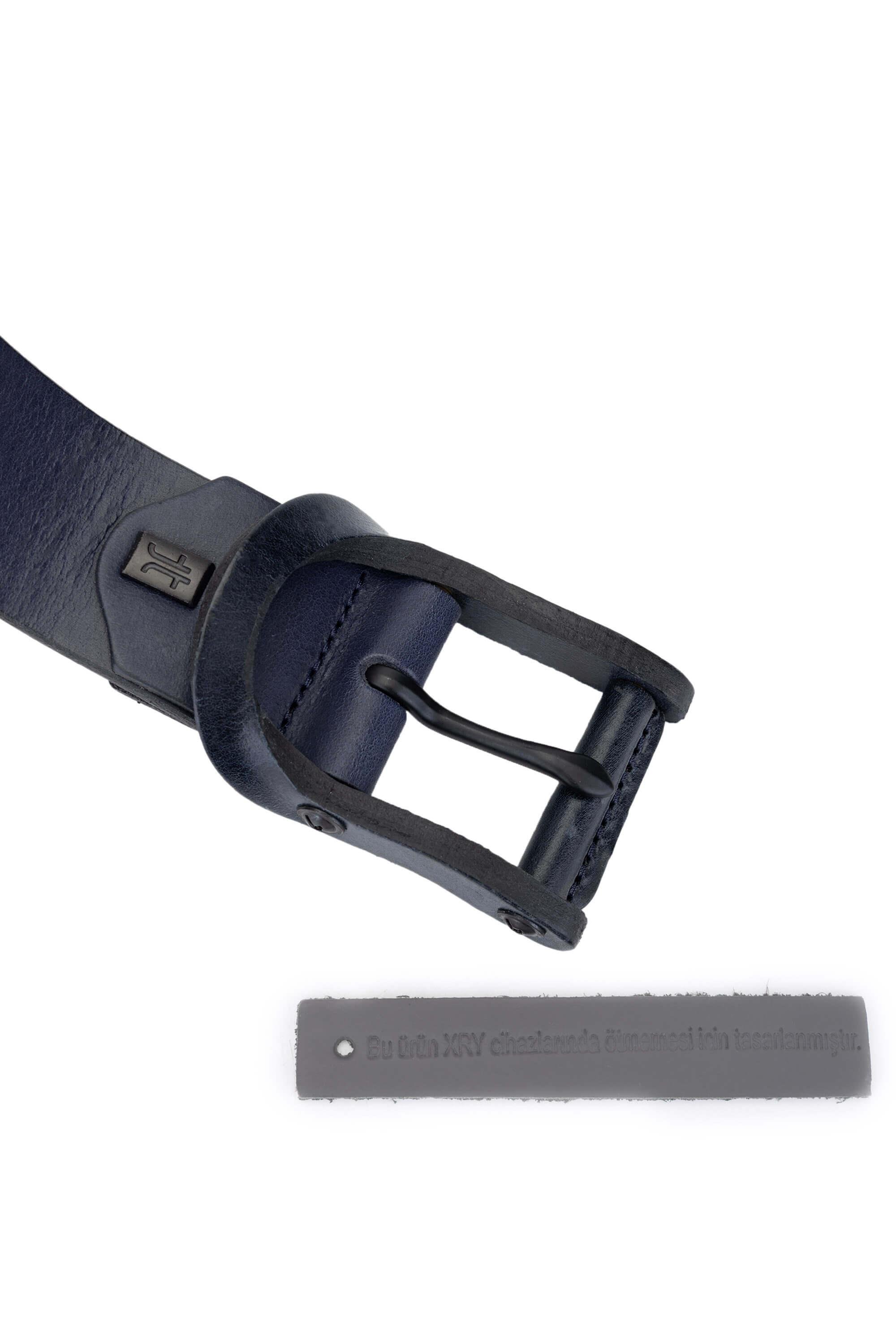 Tamer Tanca Erkek Hakiki Deri Lacivert Kemer