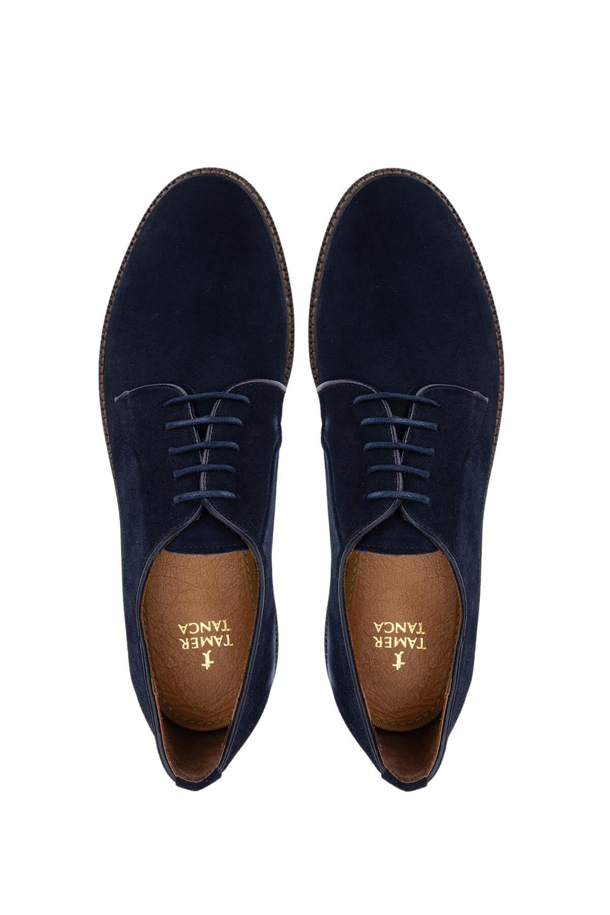 Tamer Tanca Erkek Hakiki Deri Lacivert Süet Casual Ayakkabı