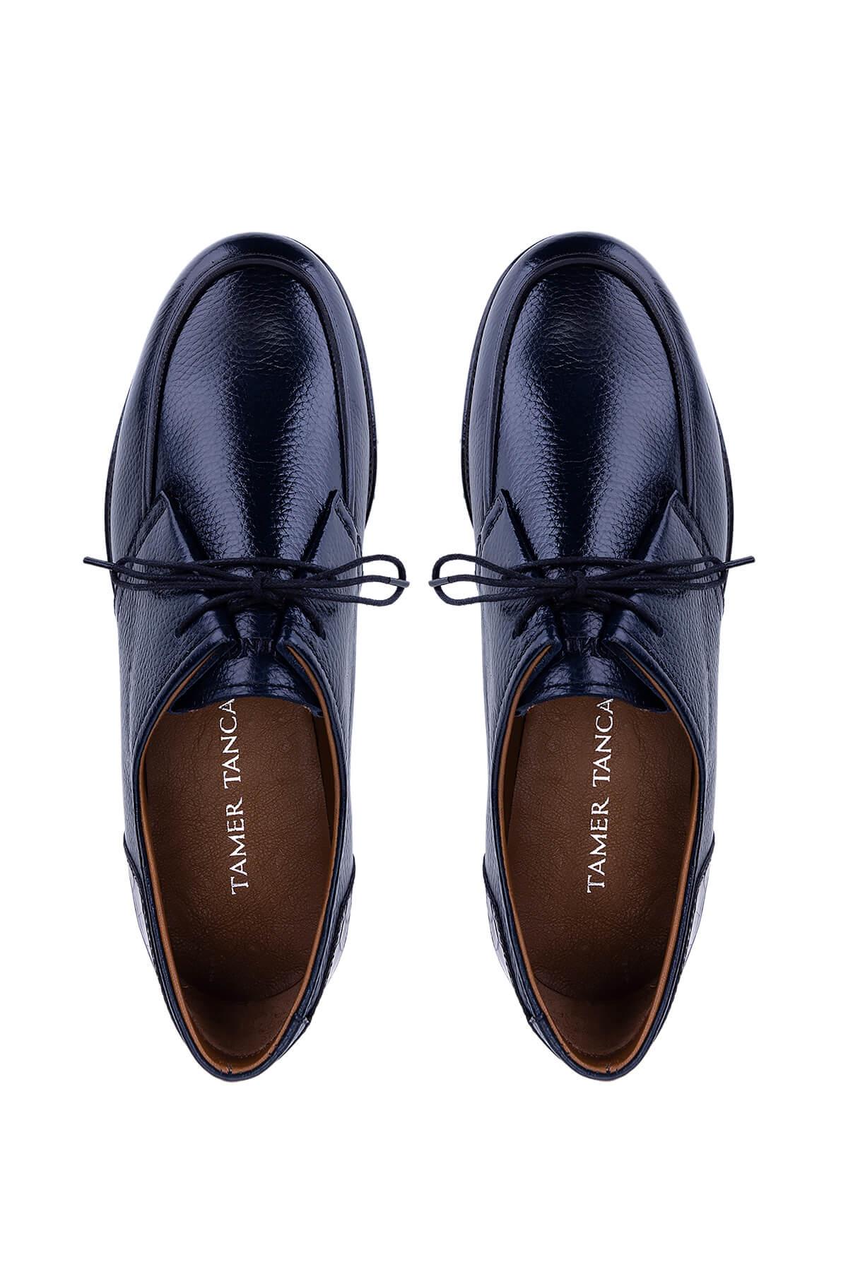 Tamer Tanca Erkek Hakiki Deri Lacivert Casual Ayakkabı