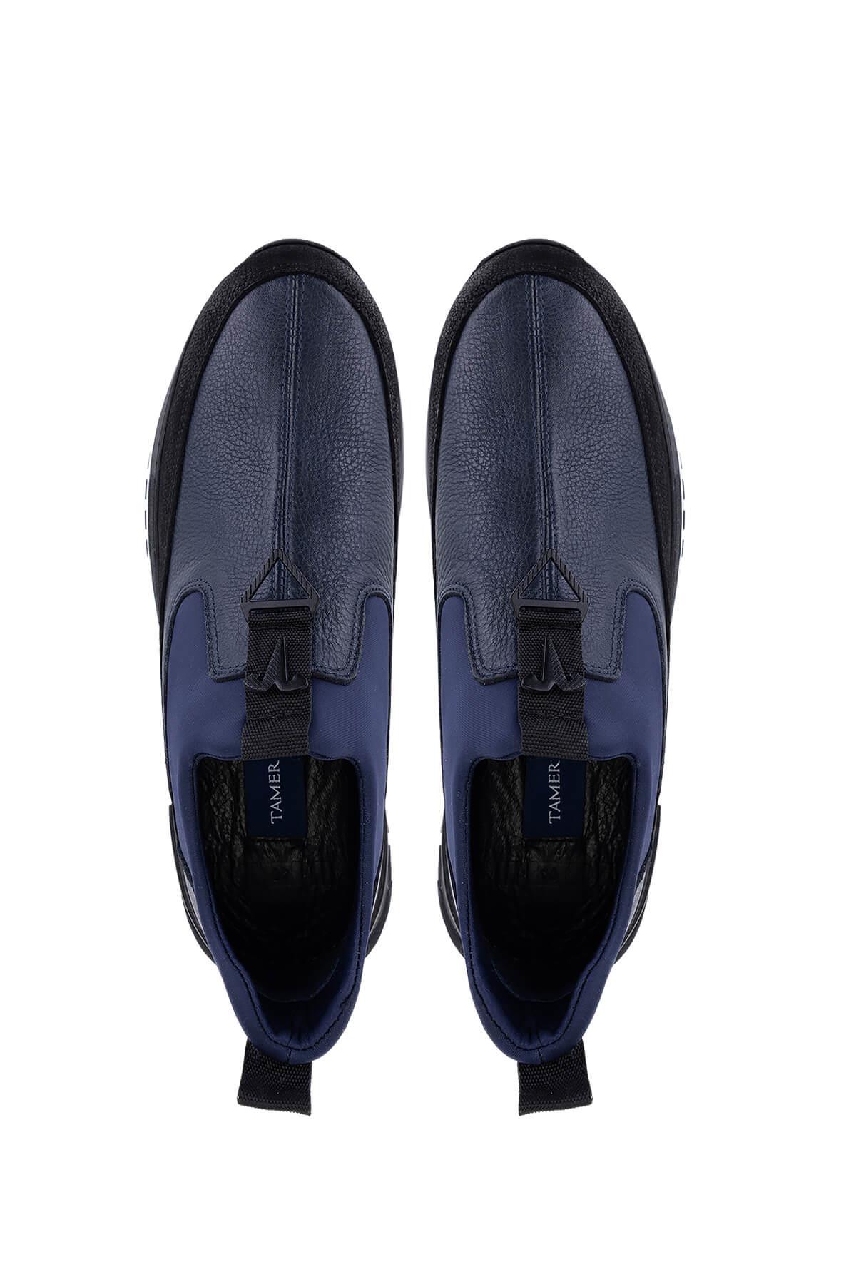 Tamer Tanca Erkek Hakiki Deri Lacivert Sneakers & Spor Ayakkabı