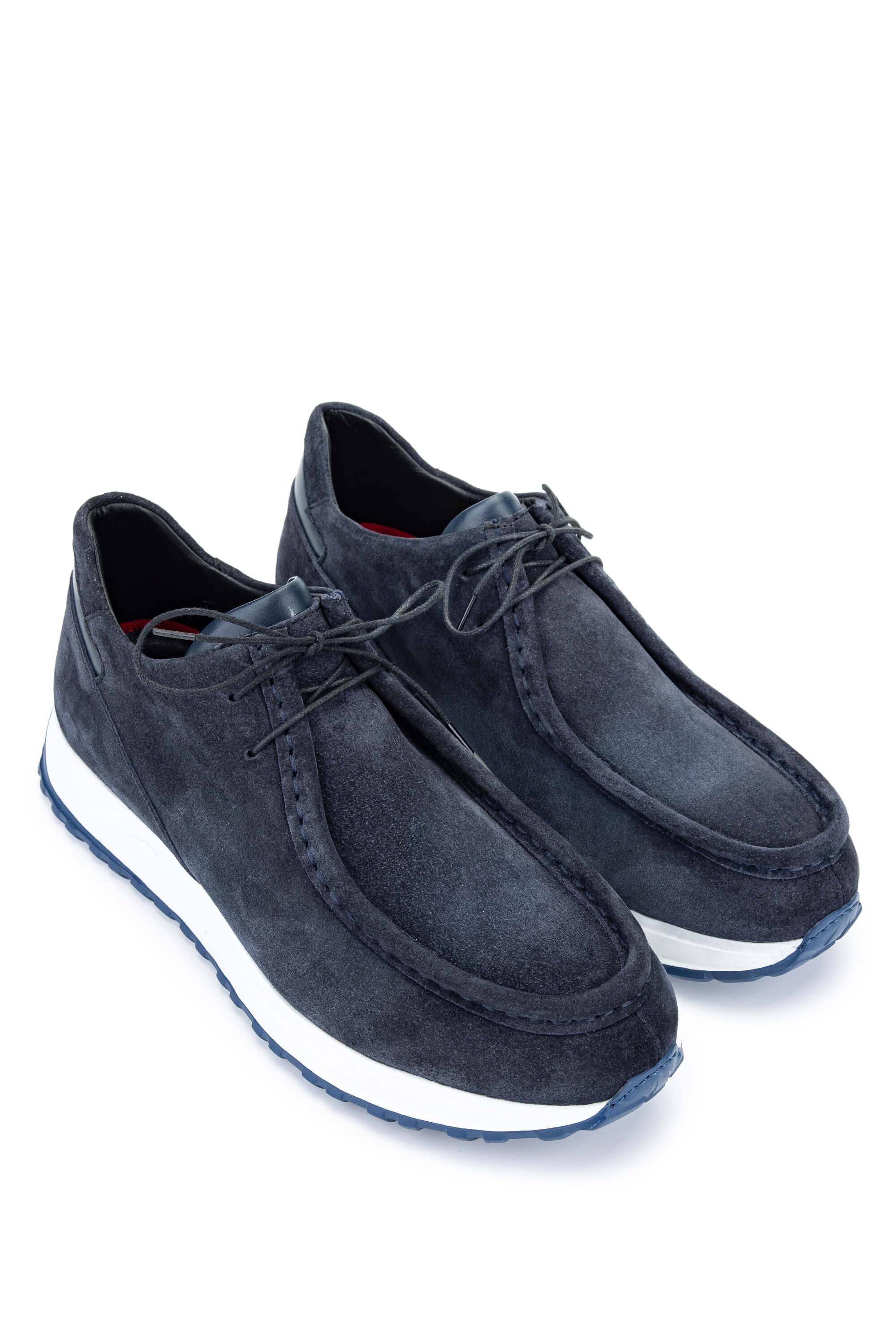 Tamer Tanca Erkek Hakiki Deri Lacivert Süet Casual Ayakkabı