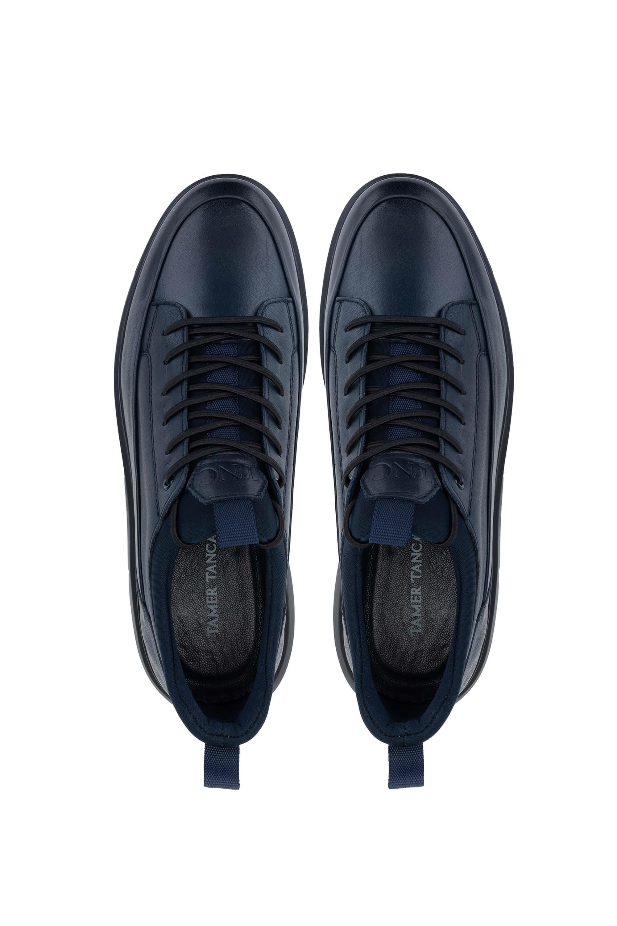 Tamer Tanca Erkek Hakiki Deri Lacivert Sneakers & Spor Ayakkabı