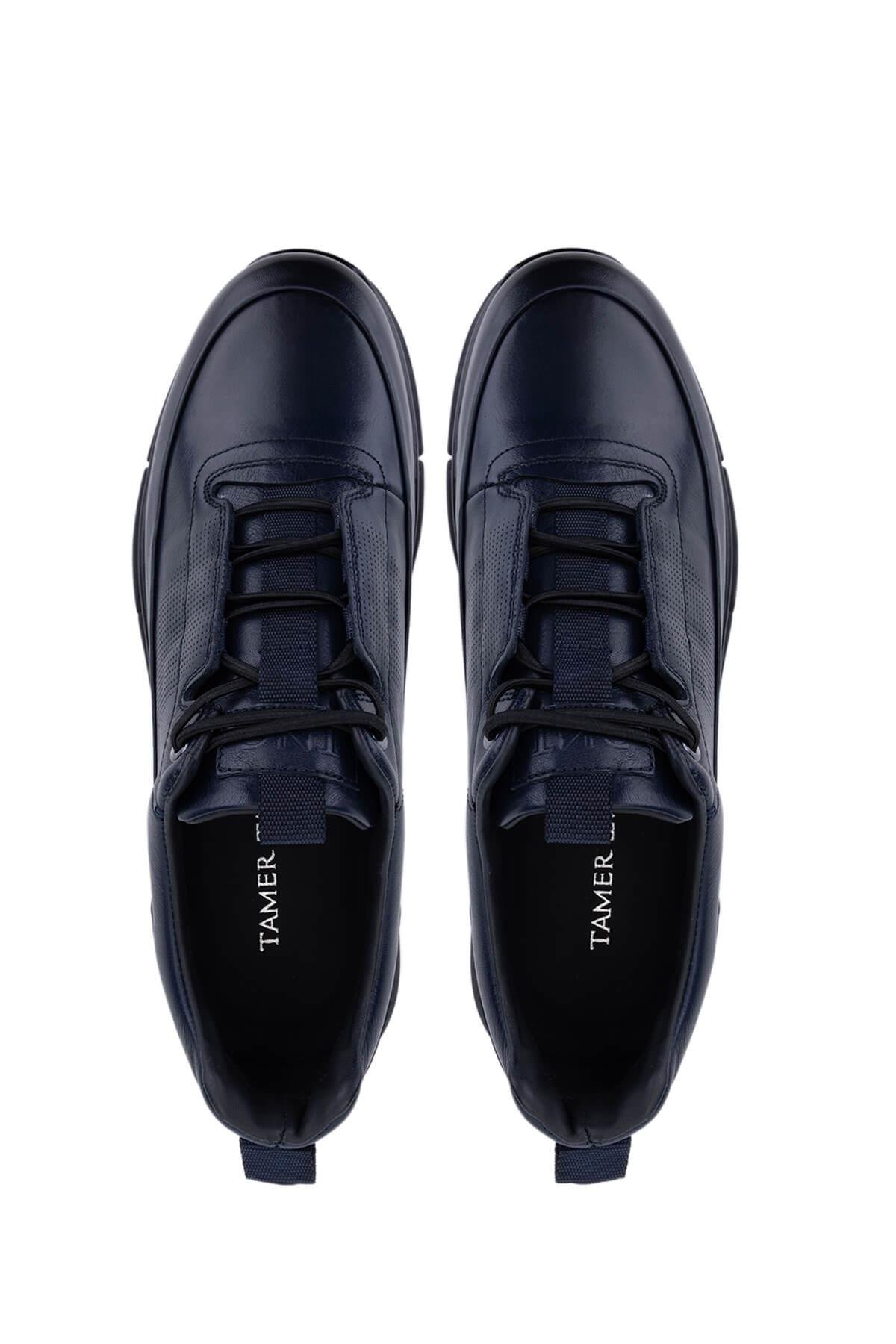 Tamer Tanca Erkek Hakiki Deri Lacivert Casual Ayakkabı