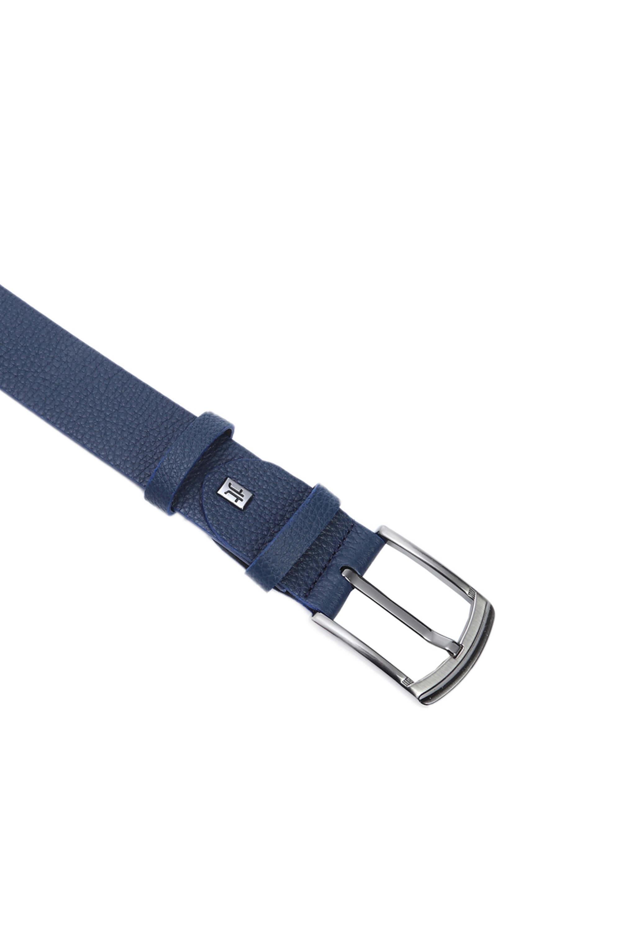 Tamer Tanca Erkek Hakiki Deri Lacivert Spor Kemer