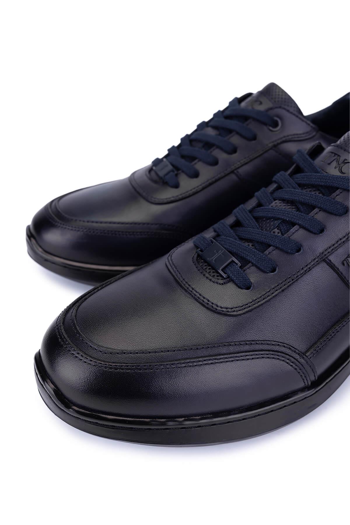 Tamer Tanca Erkek Hakiki Deri Lacivert Casual Ayakkabı
