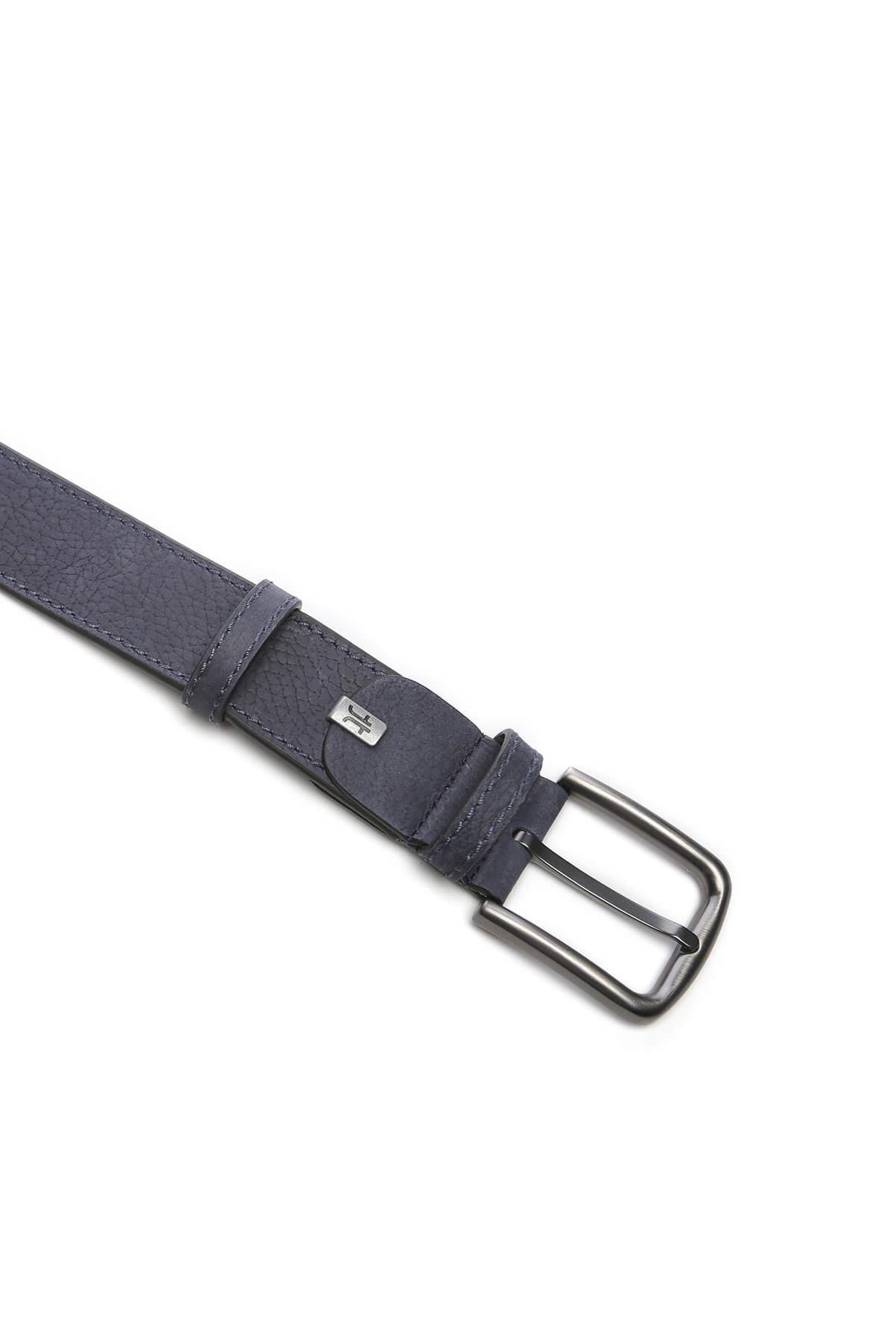 Tamer Tanca Erkek Hakiki Deri Lacivert Kemer