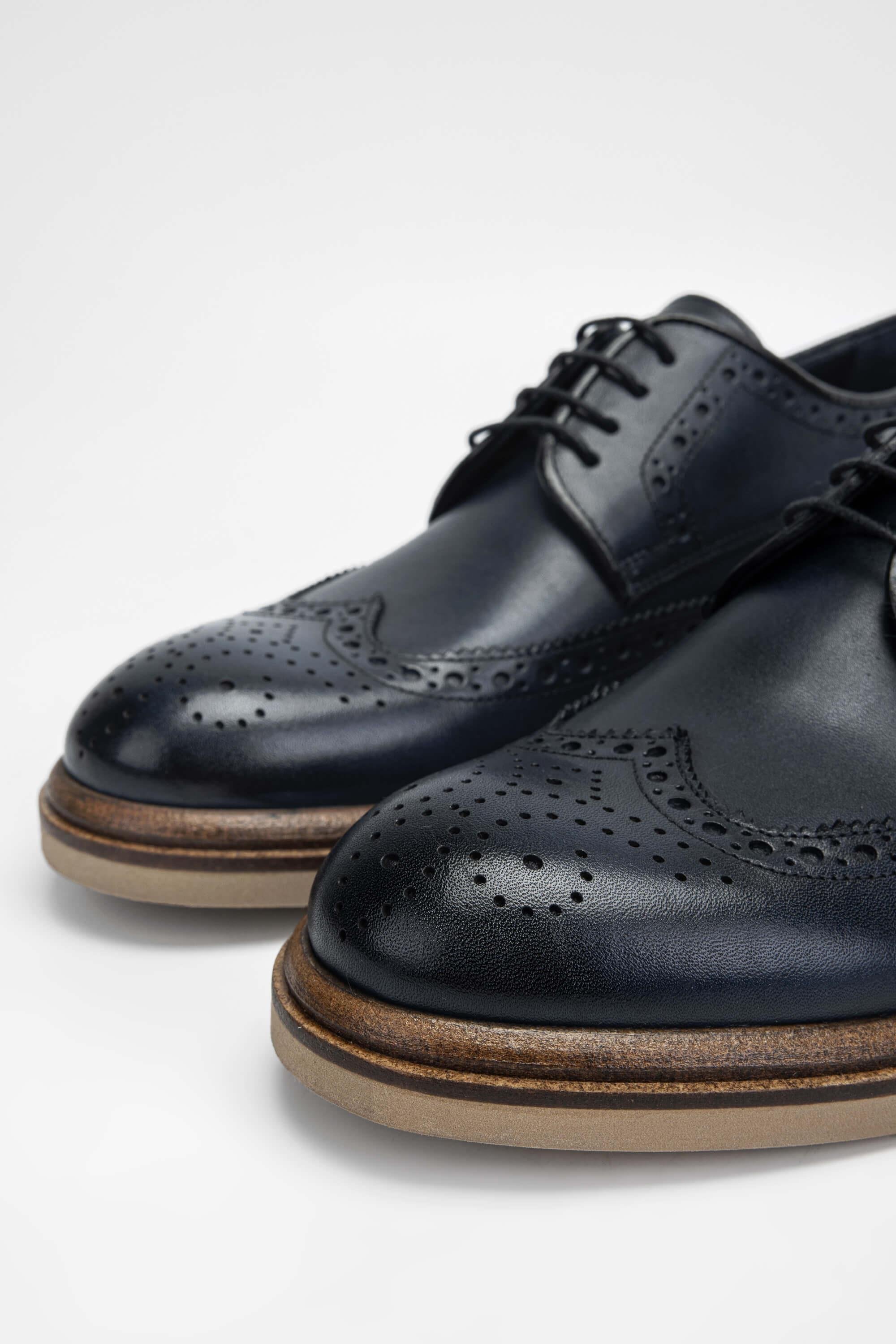 Tamer Tanca Erkek Hakiki Deri Lacivert Casual Ayakkabı