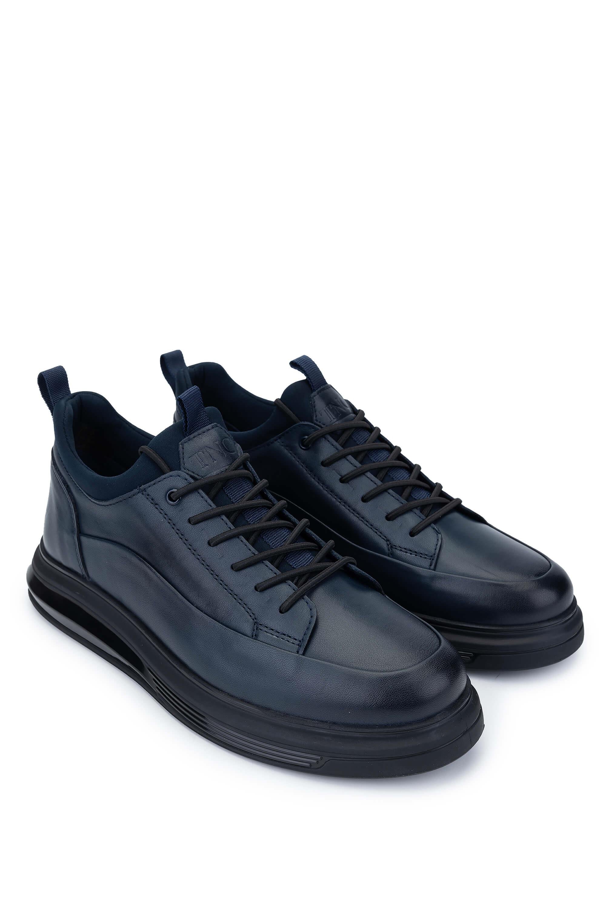 Tamer Tanca Erkek Hakiki Deri Lacivert Sneakers & Spor Ayakkabı
