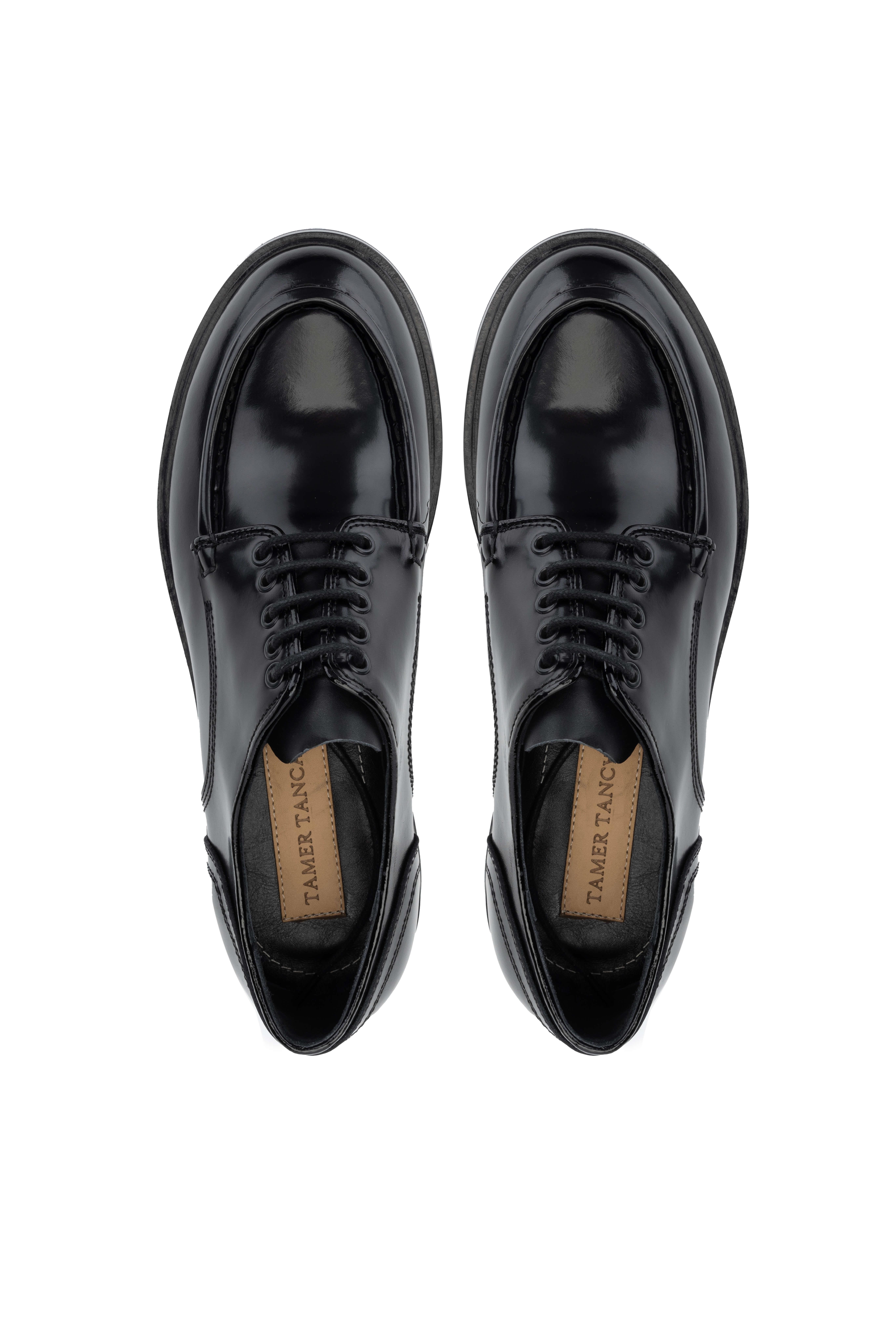 Tamer Tanca Erkek Hakiki Deri Siyah Açma Casual Ayakkabı