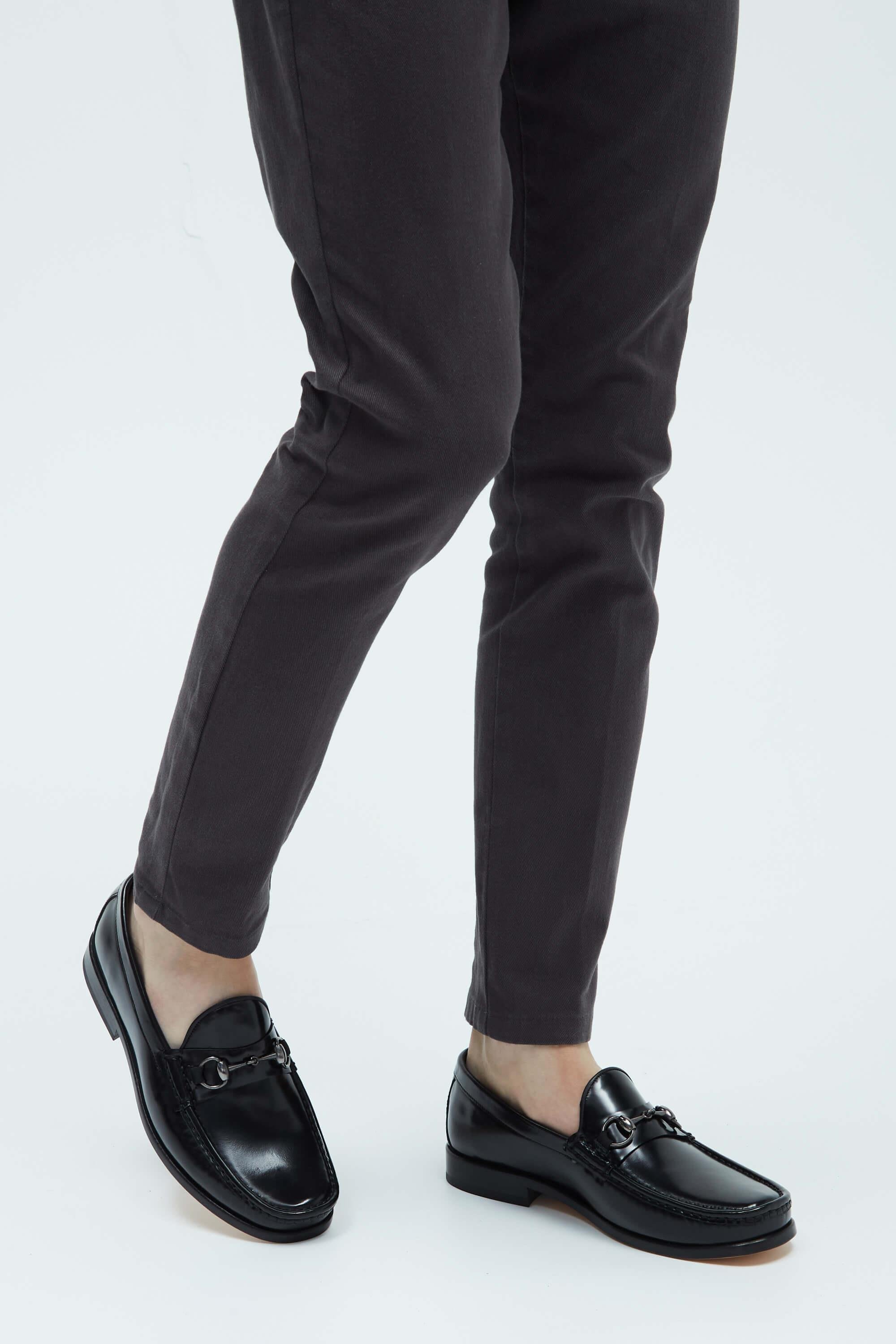 Tamer Tanca Erkek Hakiki Deri Siyah Açma Mokasen & Loafer Ayakkabı