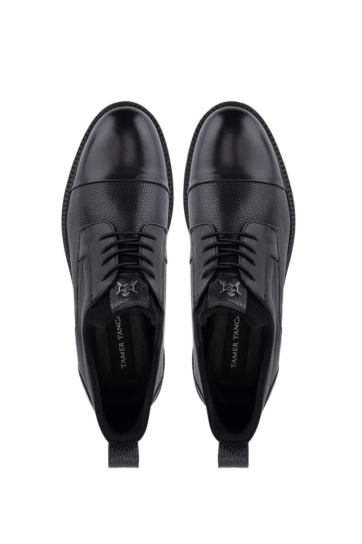 Tamer Tanca Erkek Hakiki Deri Siyah Casual Ayakkabı