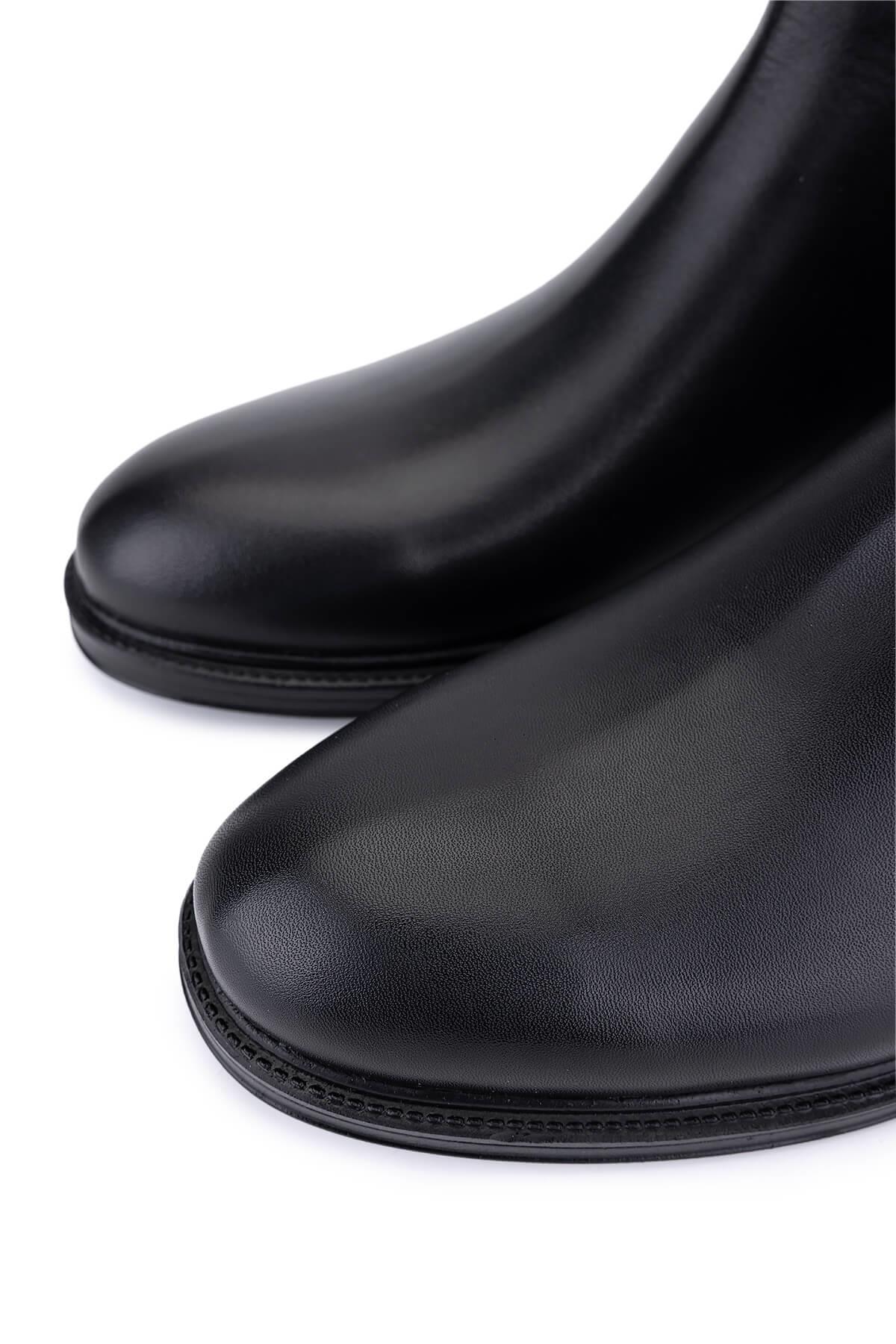 Tamer Tanca Erkek Hakiki Deri Siyah Casual Bot