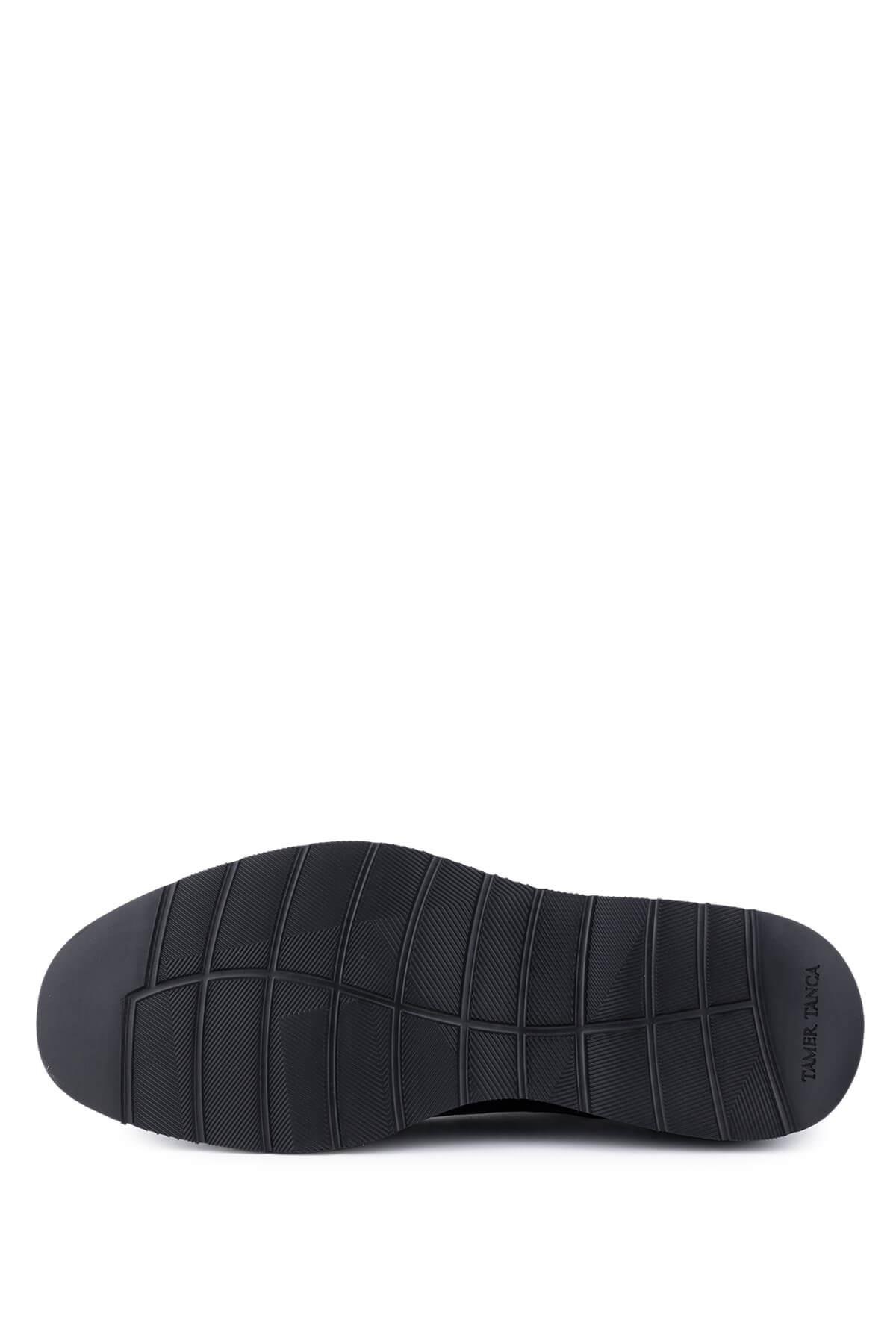 Tamer Tanca Erkek Hakiki Deri Siyah Casual Ayakkabı