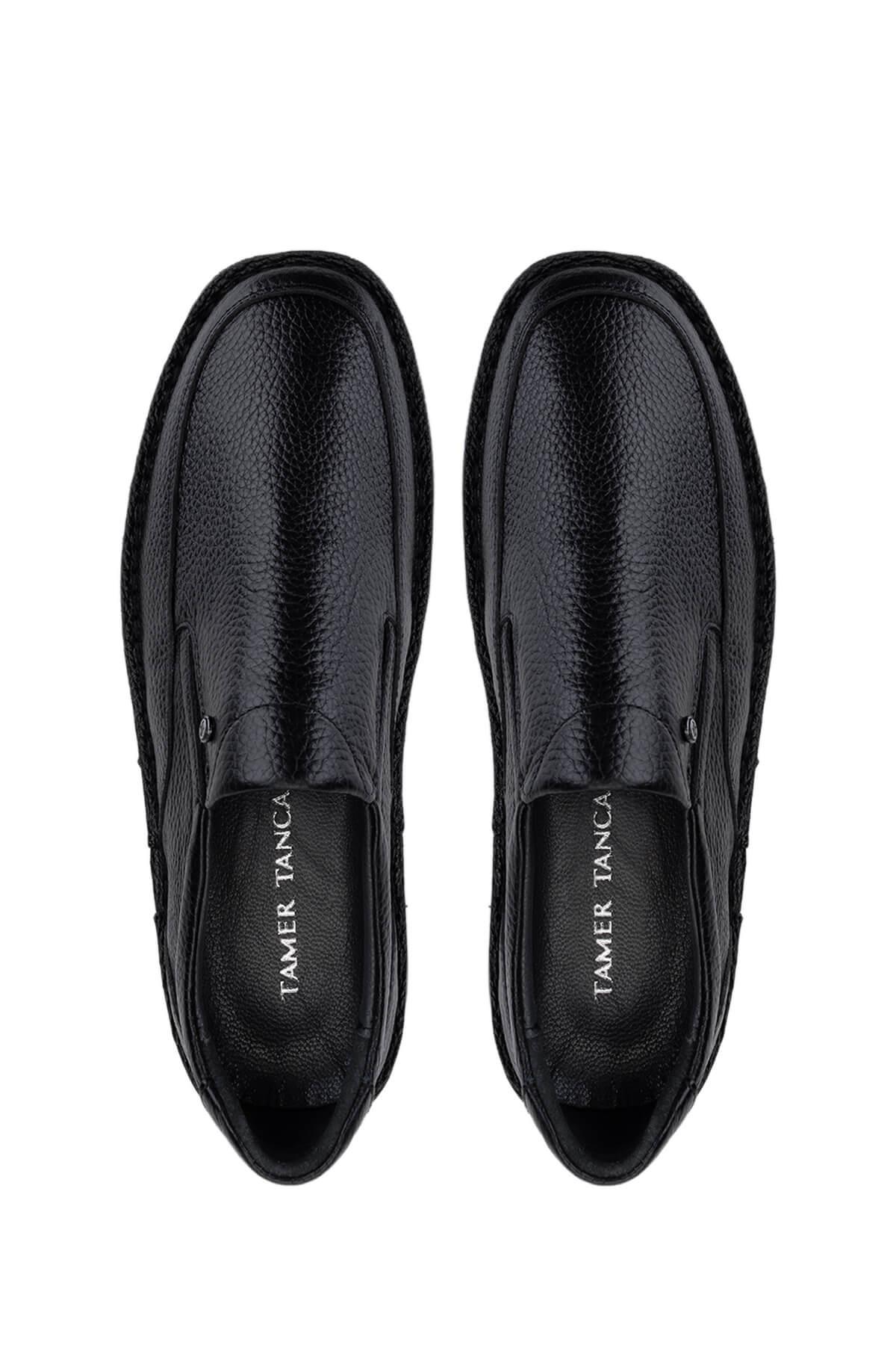 Tamer Tanca Erkek Hakiki Deri Siyah Casual Ayakkabı