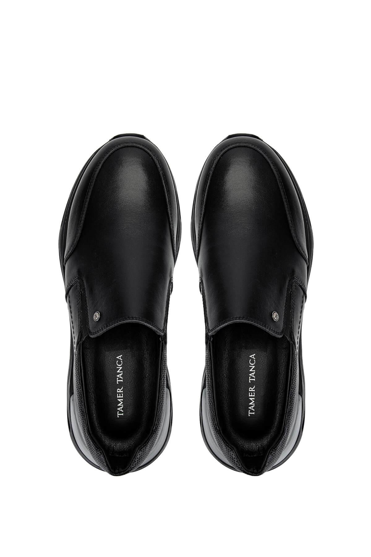 Tamer Tanca Erkek Hakiki Deri Siyah Casual Ayakkabı