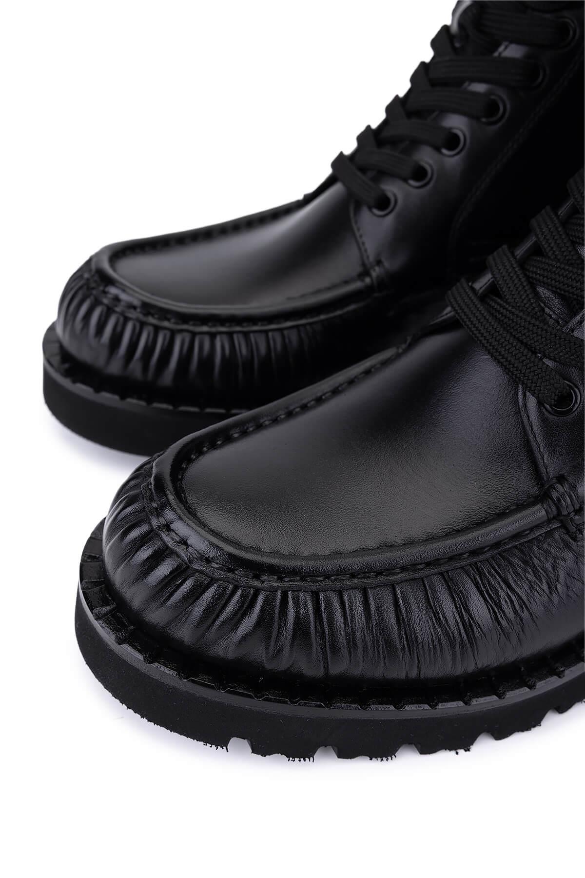 Tamer Tanca Erkek Hakiki Deri Siyah Casual Bot