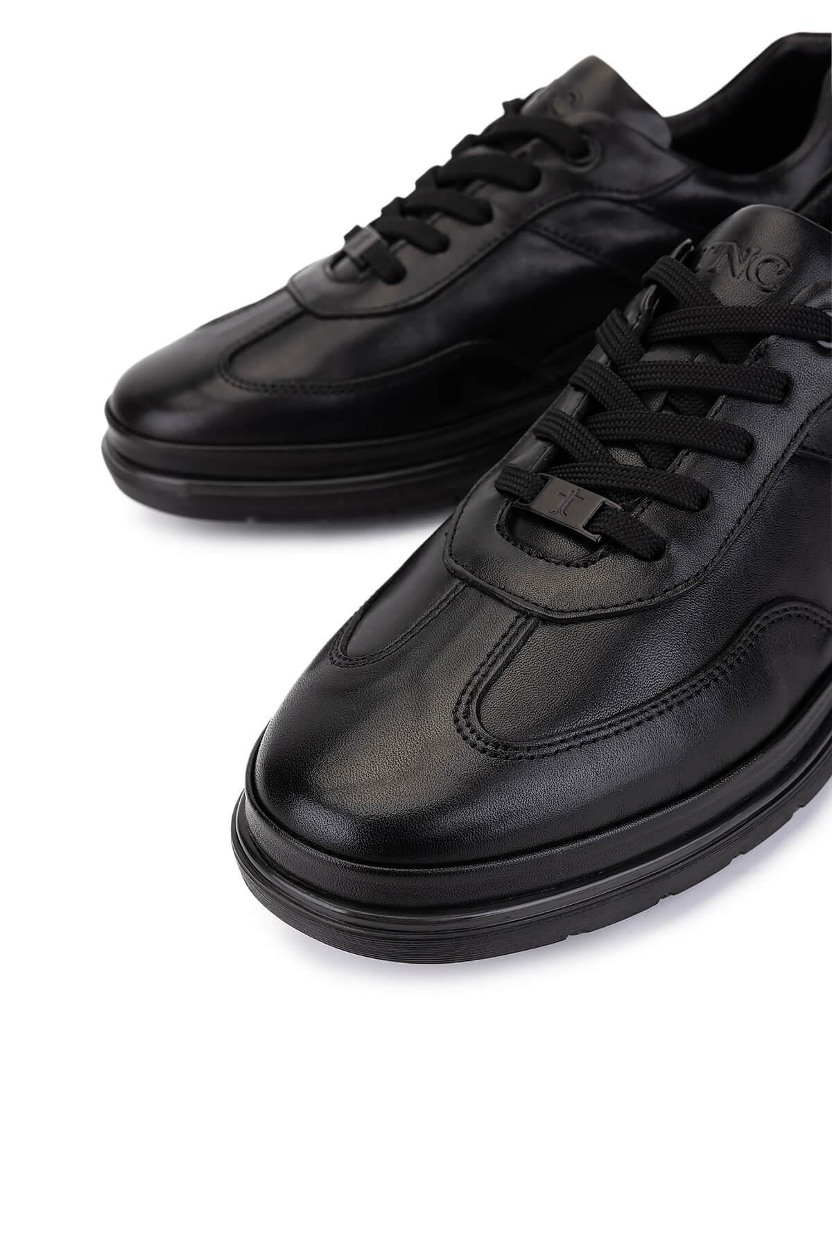 Tamer Tanca Erkek Hakiki Deri Siyah Casual Ayakkabı