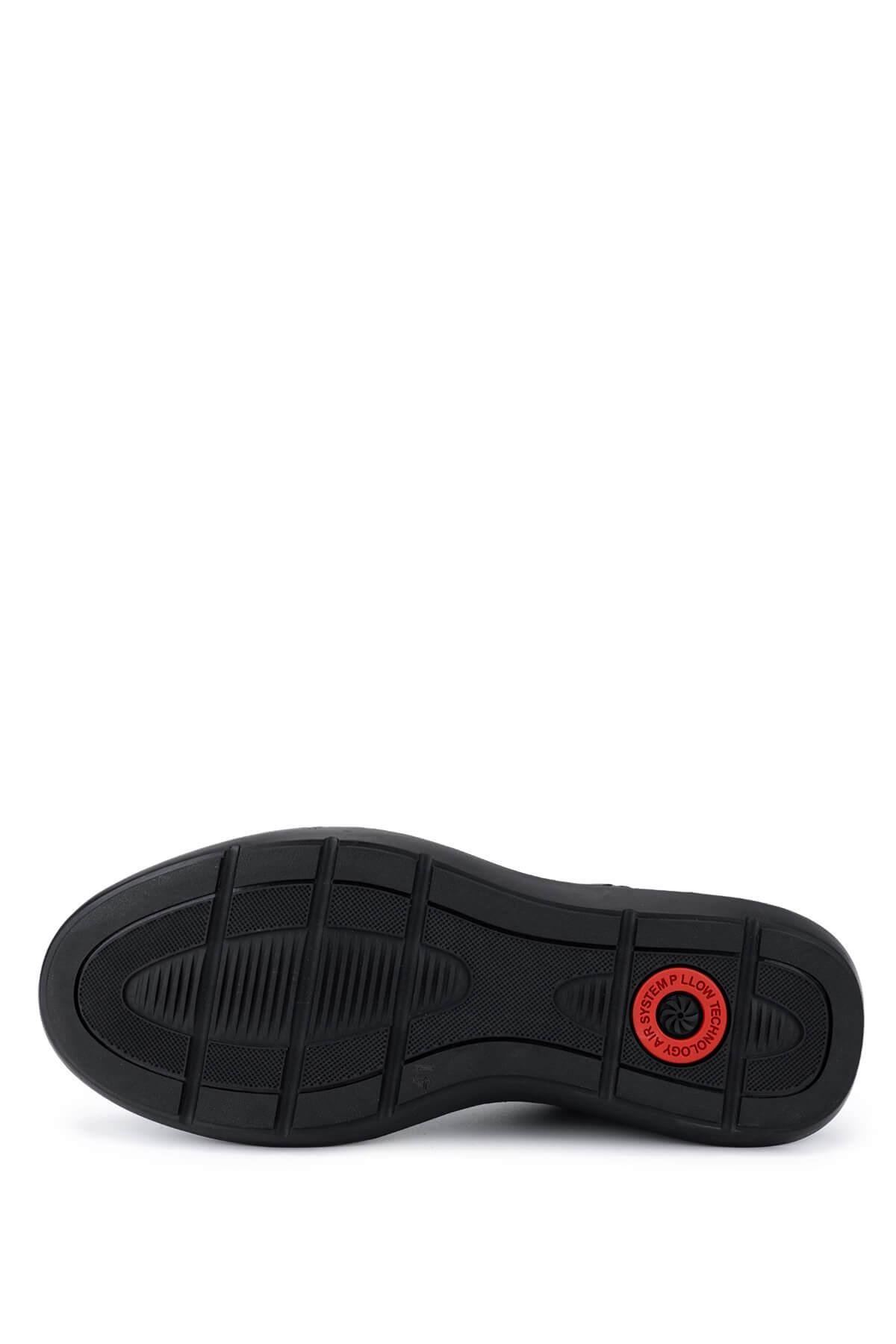 Tamer Tanca Erkek Hakiki Deri Siyah Casual Ayakkabı