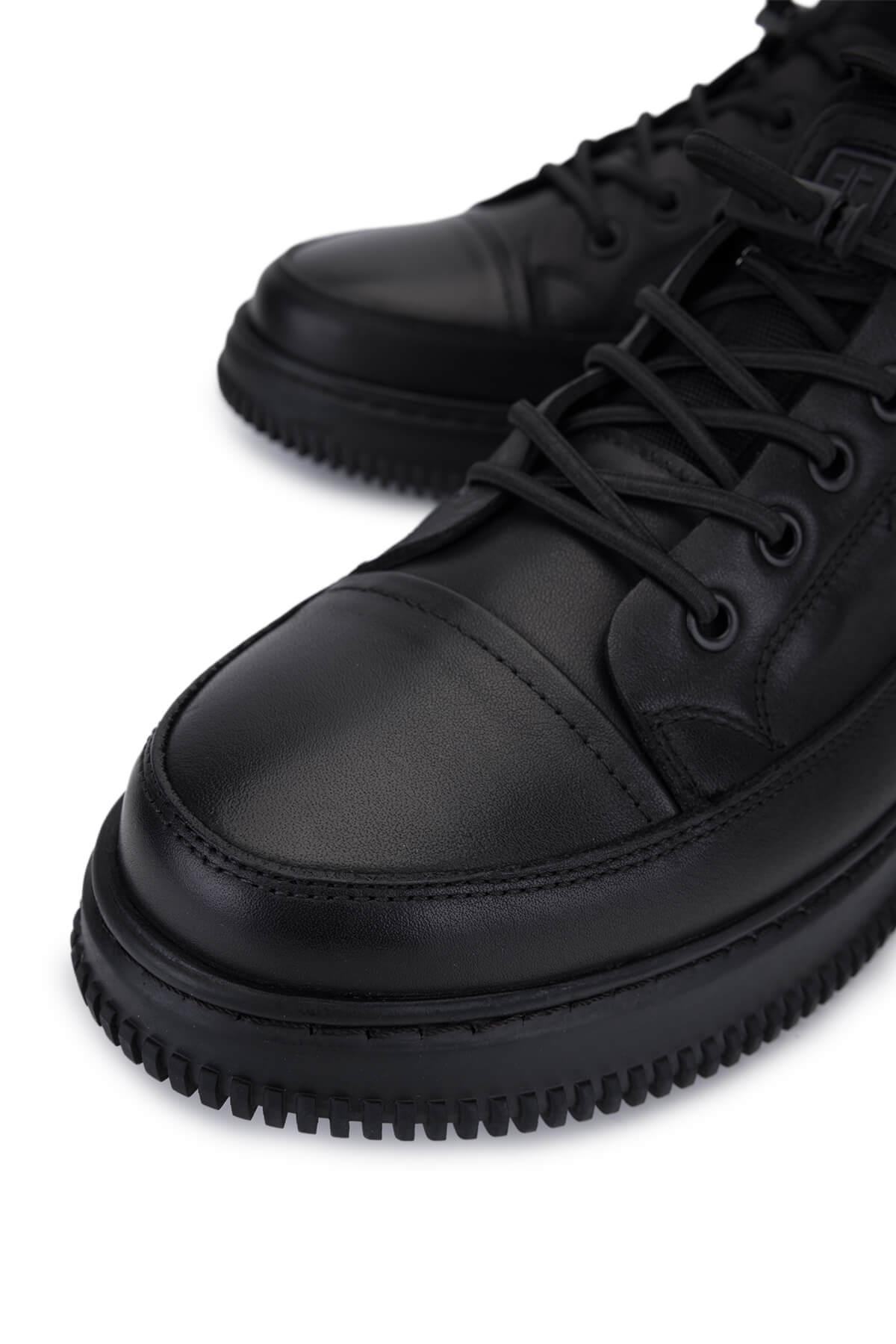 Tamer Tanca Erkek Hakiki Deri Siyah Casual Ayakkabı