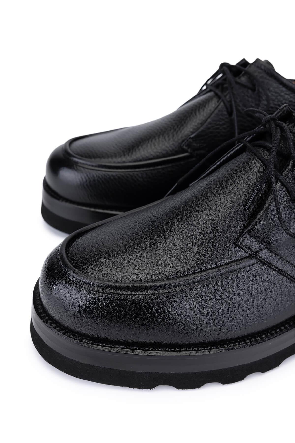 Tamer Tanca Erkek Hakiki Deri Siyah Casual Ayakkabı