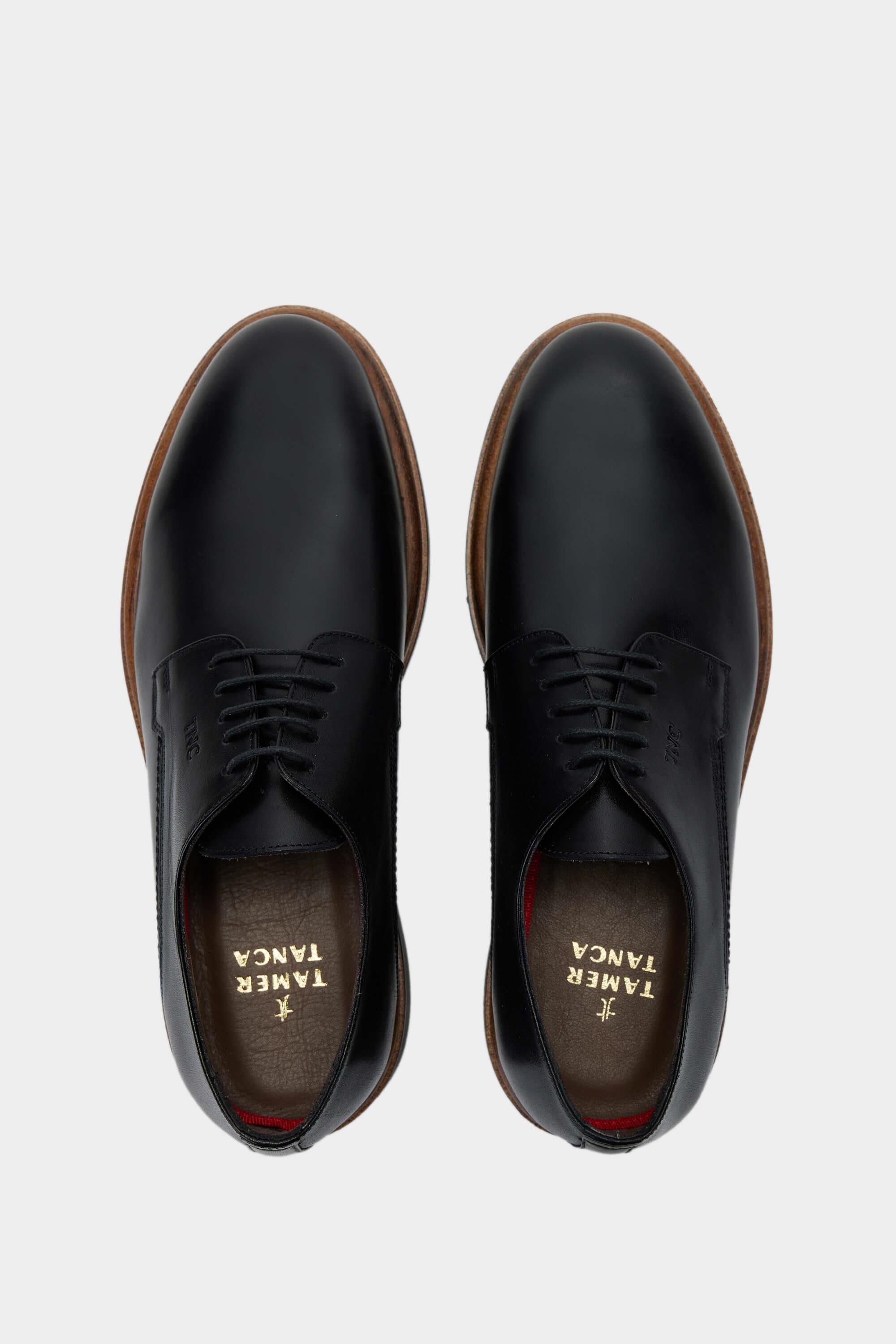 Tamer Tanca Erkek Hakiki Deri Siyah Casual Ayakkabı