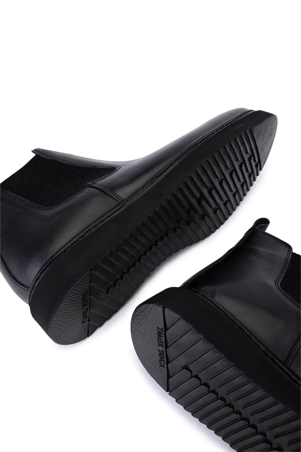 Tamer Tanca Erkek Hakiki Deri Siyah Casual Bot