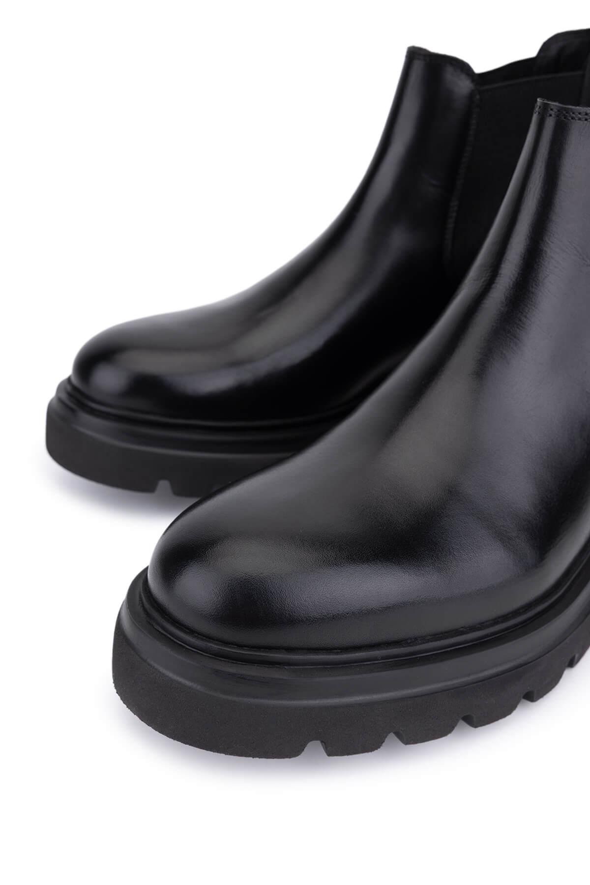 Tamer Tanca Erkek Hakiki Deri Siyah Casual Bot