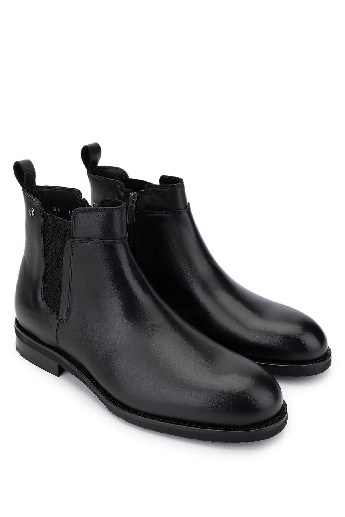 Tamer Tanca Erkek Hakiki Deri Siyah Casual Bot