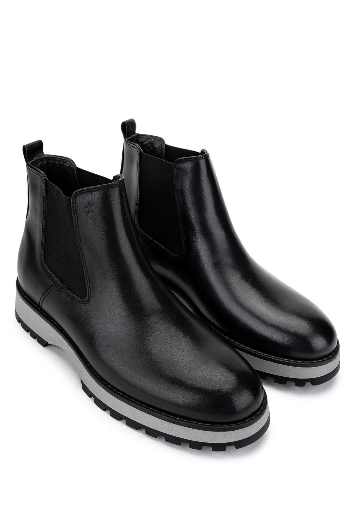 Tamer Tanca Erkek Hakiki Deri Siyah Casual Bot