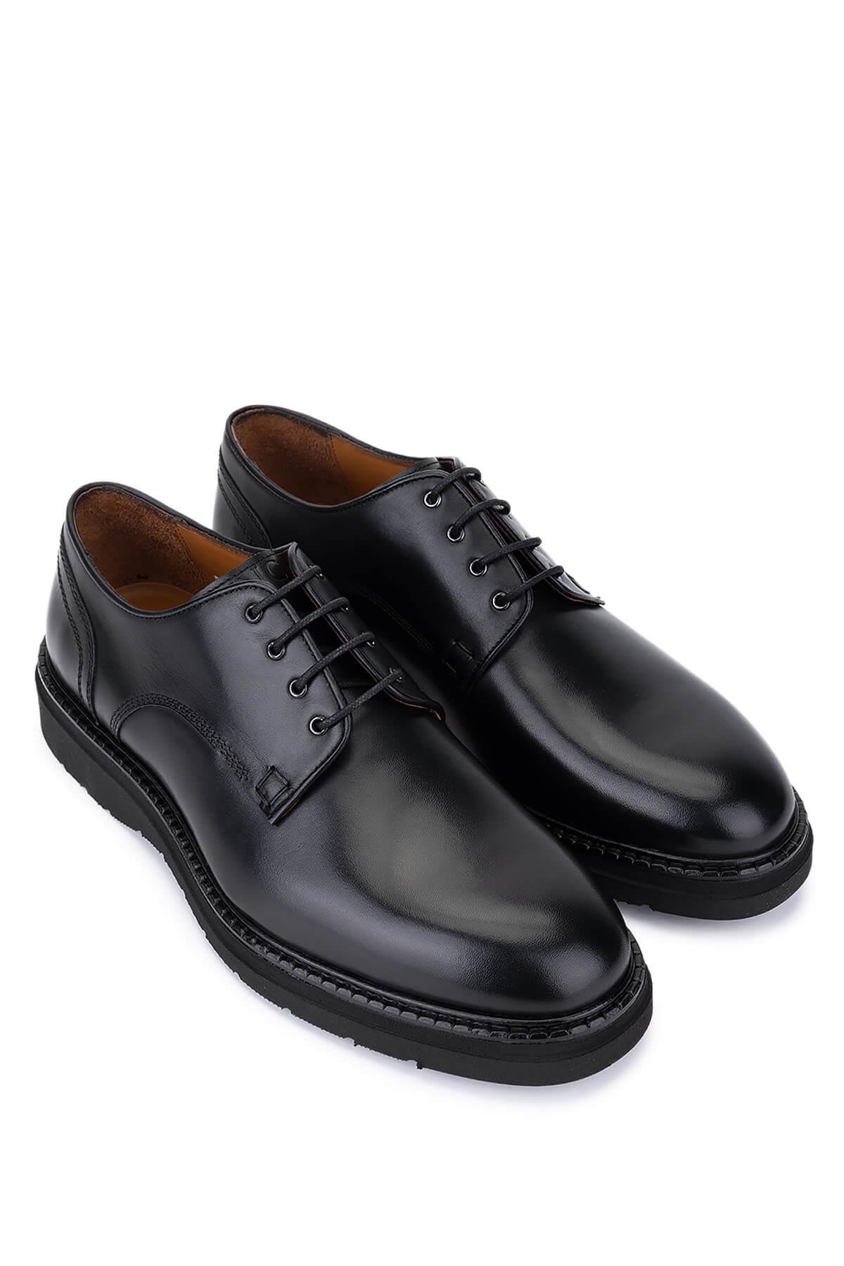 Tamer Tanca Erkek Hakiki Deri Siyah Casual Ayakkabı