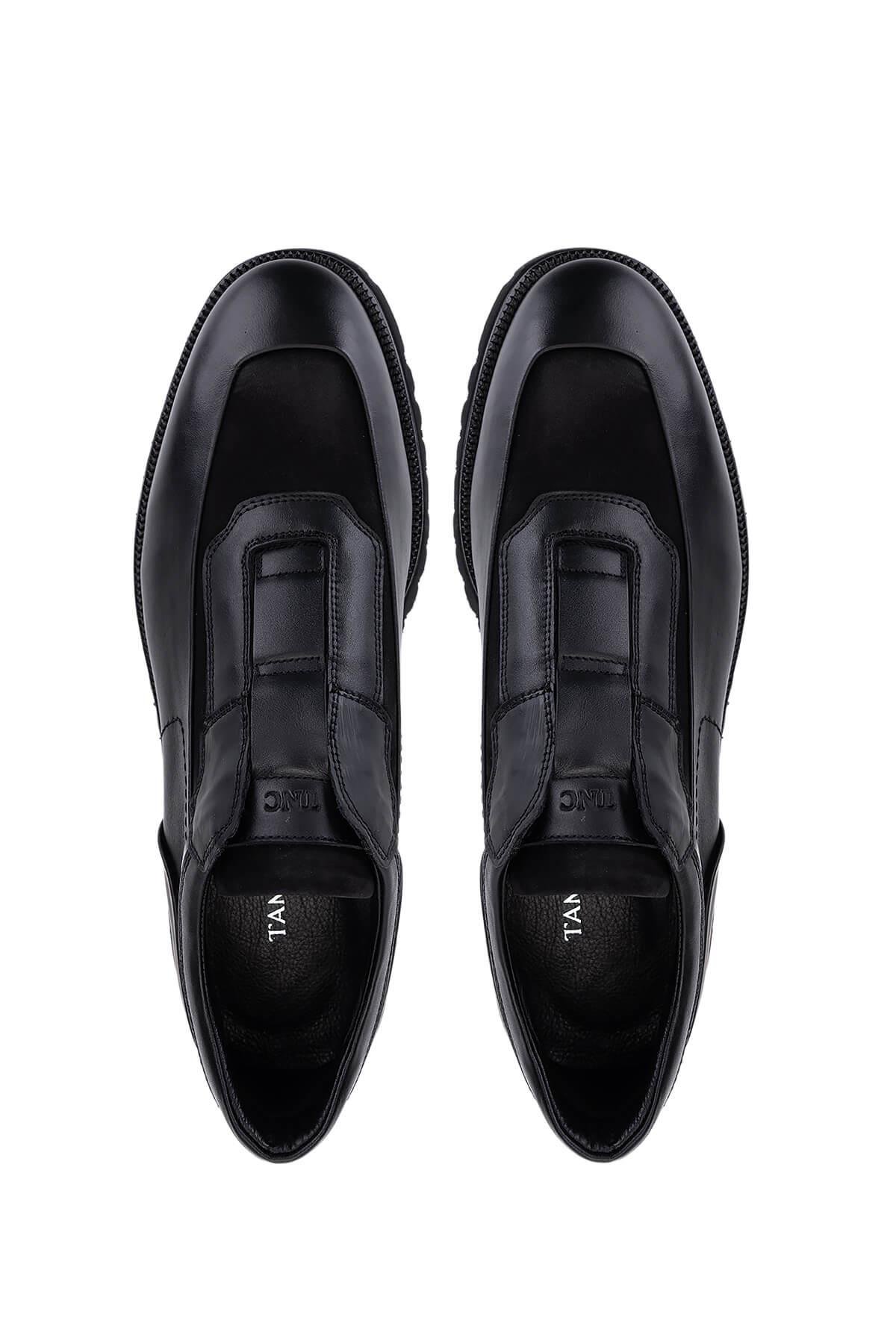 Tamer Tanca Erkek Hakiki Deri Siyah Casual Ayakkabı