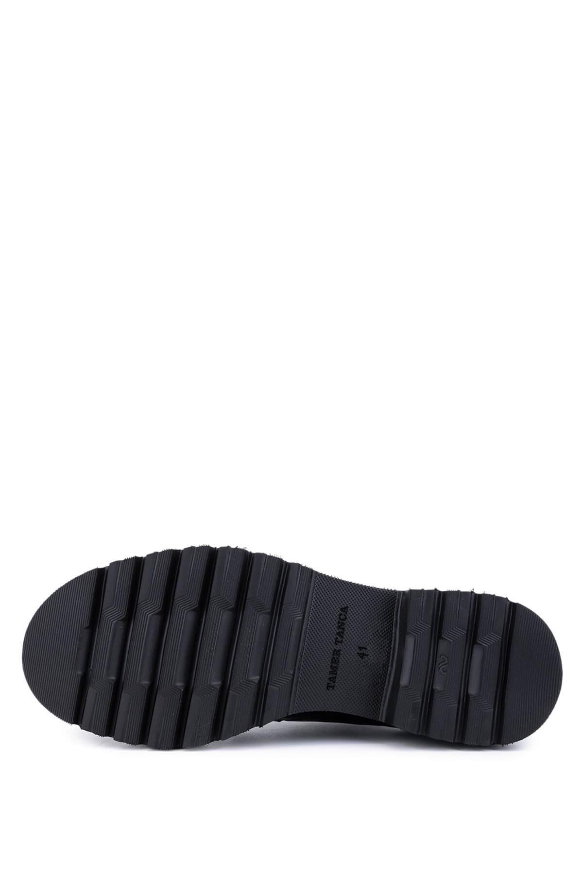 Tamer Tanca Erkek Hakiki Deri Siyah Casual Ayakkabı