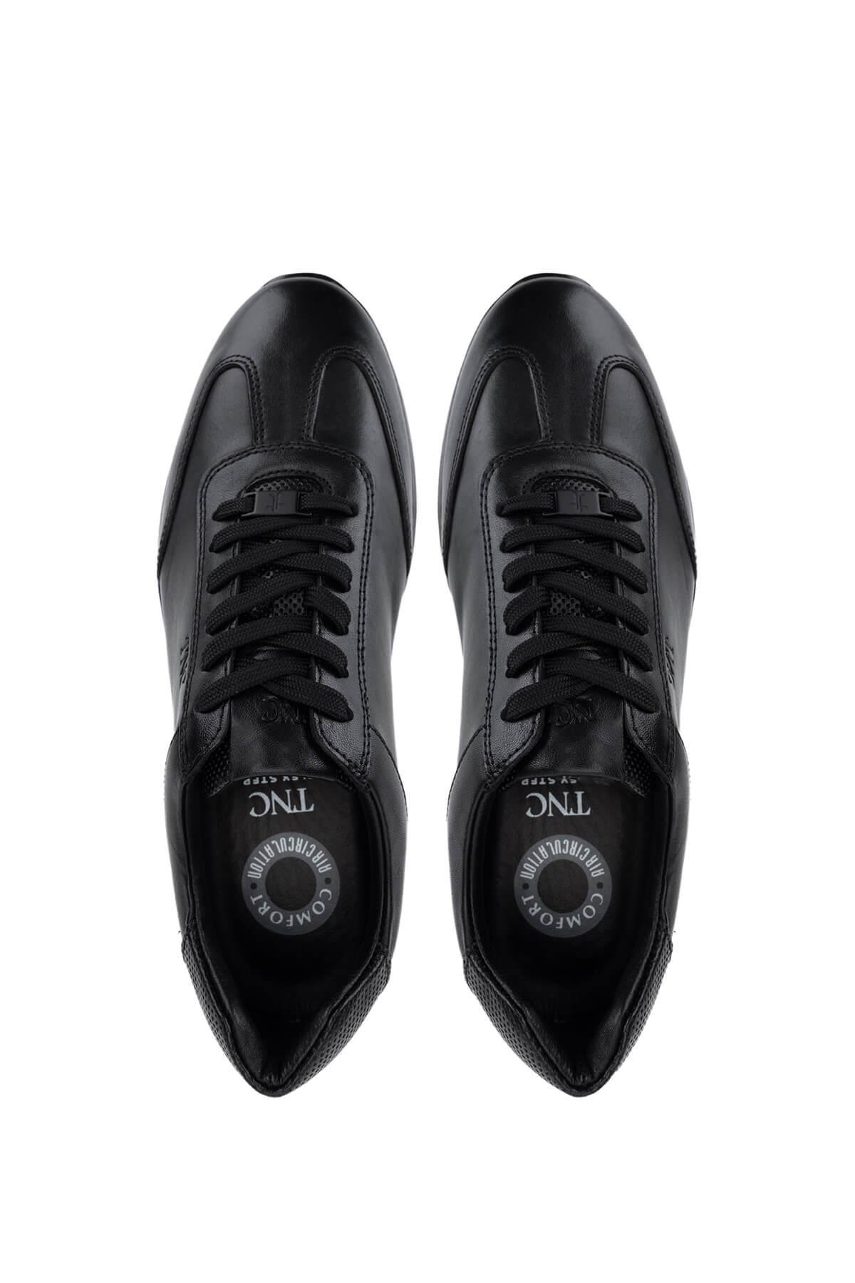 Tamer Tanca Erkek Hakiki Deri Siyah Casual Ayakkabı