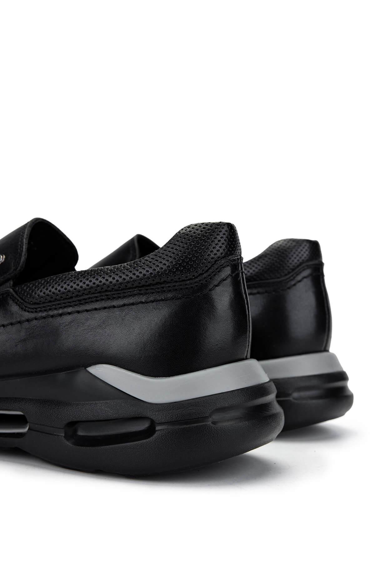 Tamer Tanca Erkek Hakiki Deri Siyah Casual Ayakkabı